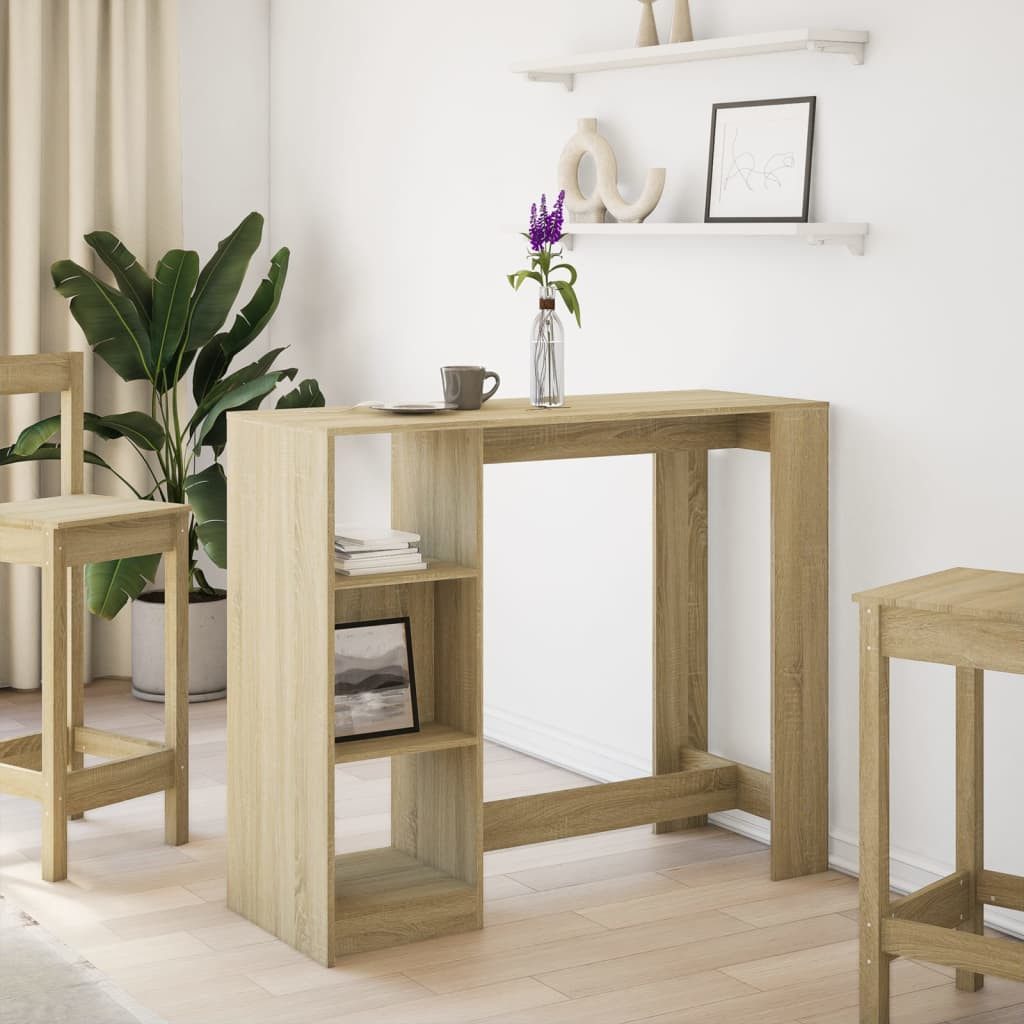vidaXL Esstisch Bartisch mit Regal Sonoma-Eiche günstig online kaufen