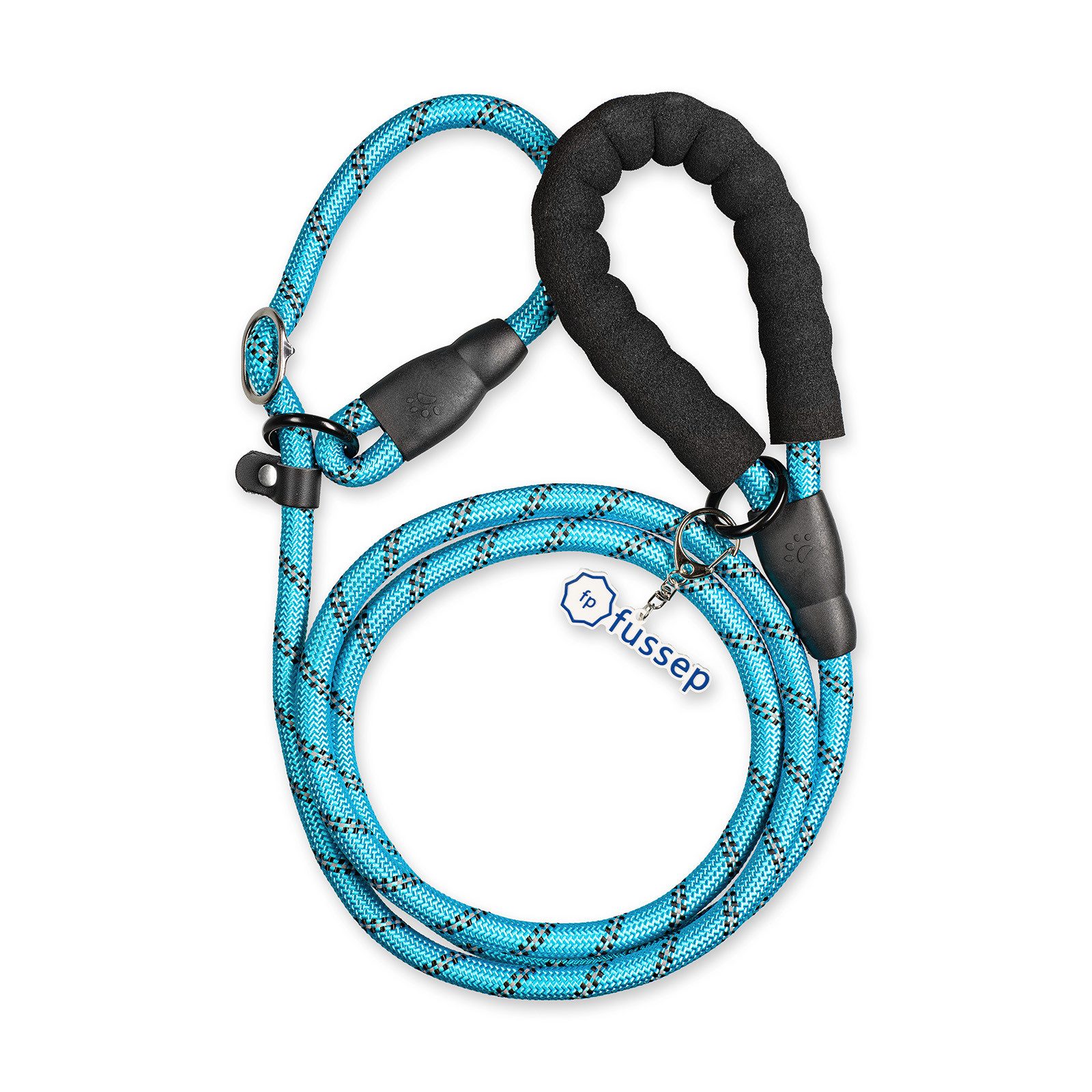 Fussep Hundeleine 2 Meter Moxonleine mit Zugstopp für Hunde von 7 bis 20 kg, Aus strapazierfähigem Nylon, Reflektierend, Retrieverleine