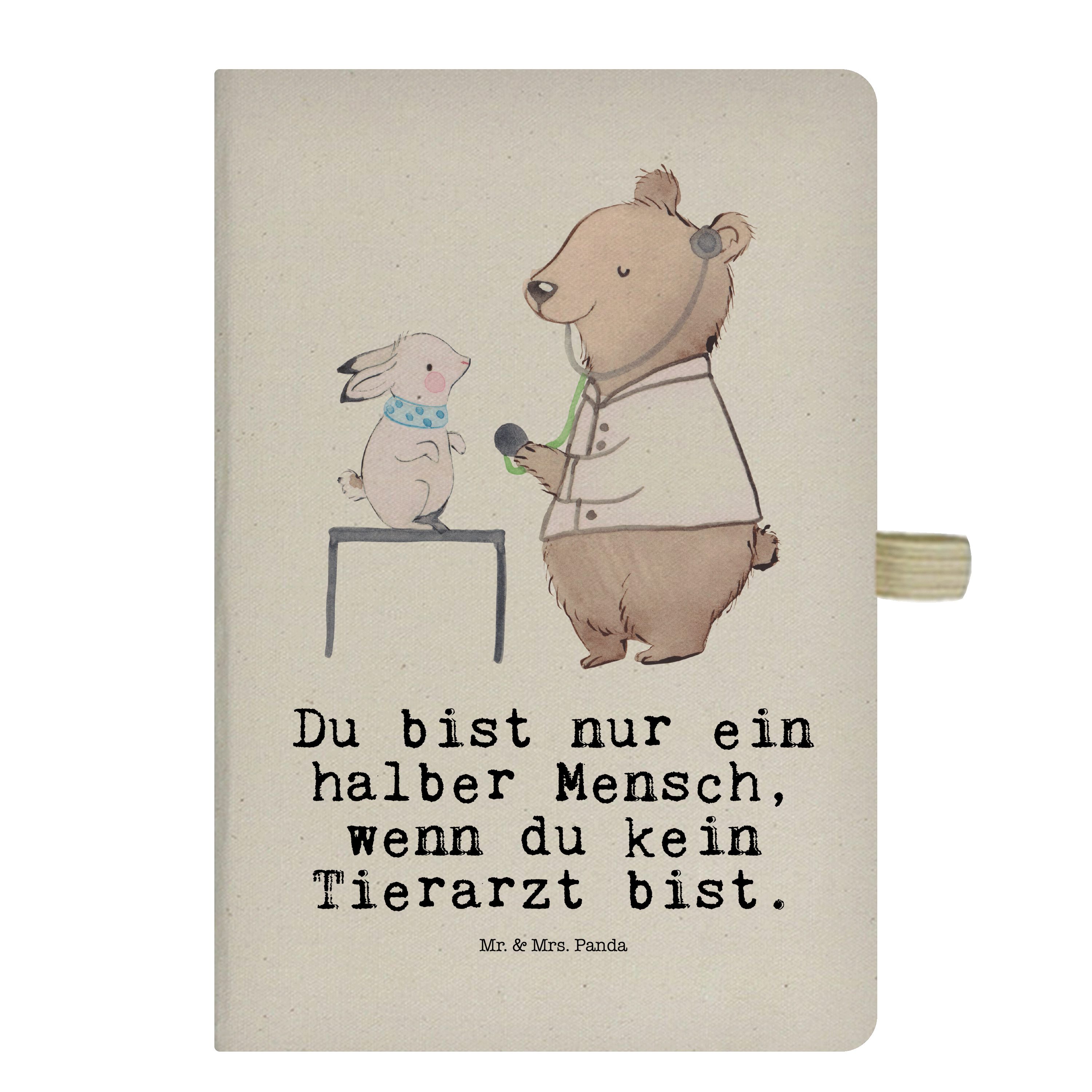 Mr. & Mrs. Panda Notizbuch Tierarzt mit Herz - Transparent - Geschenk, Notizheft, Dankeschön, Kl Mr. & Mrs. Panda