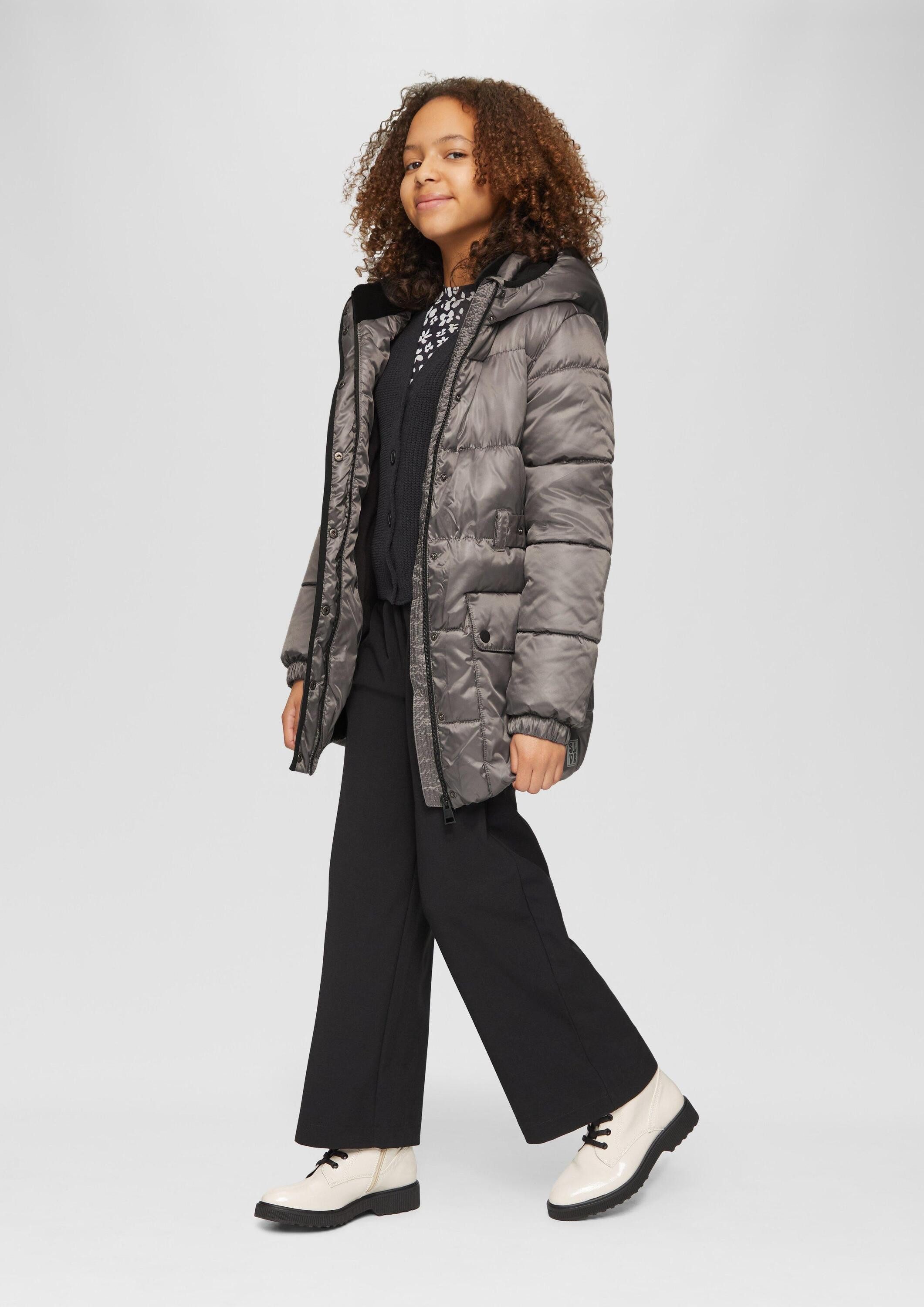 s.Oliver Wintermantel Outdoor-Mantel Mantel in Metallic-Optik mit Fleecefutter