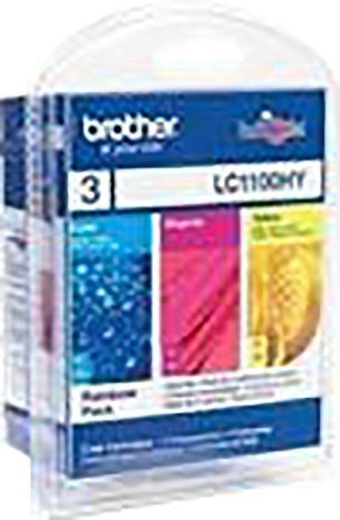 Brother LC-1100 Rainbow Pack Tintenpatrone (Packung, 3-tlg)