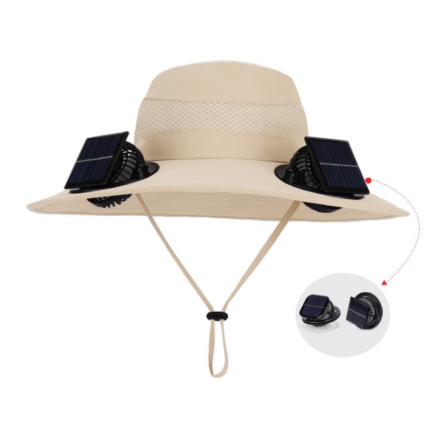 autolock Sonnenhut Sonnenhut mit Ventilator,Fischerhut mit Breiter Krempe,Solar Fan Hut USB Charging,Outdoor Solar Sonnenenergie Hut Kappe,UV Sonnenschutz