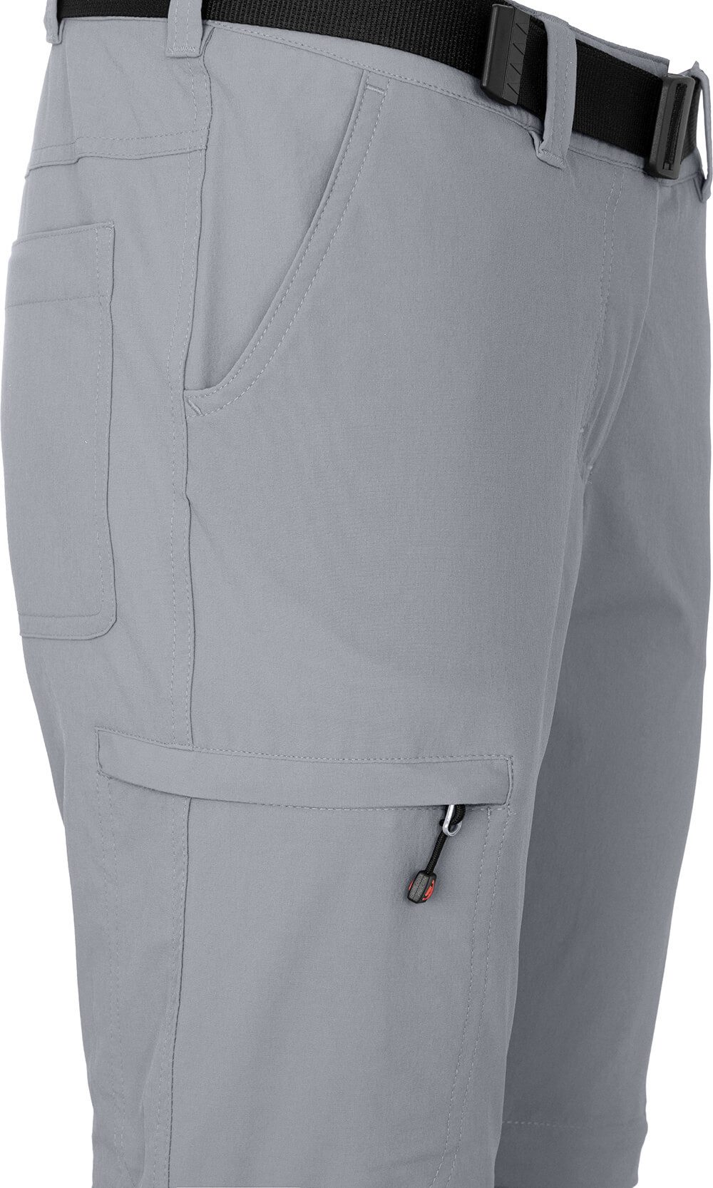 Bergson Outdoorhose BENNETT Zipp-Off (slim) Damen Wanderhose, vielseitig, pflegeleicht, Langgrößen, hellgrau