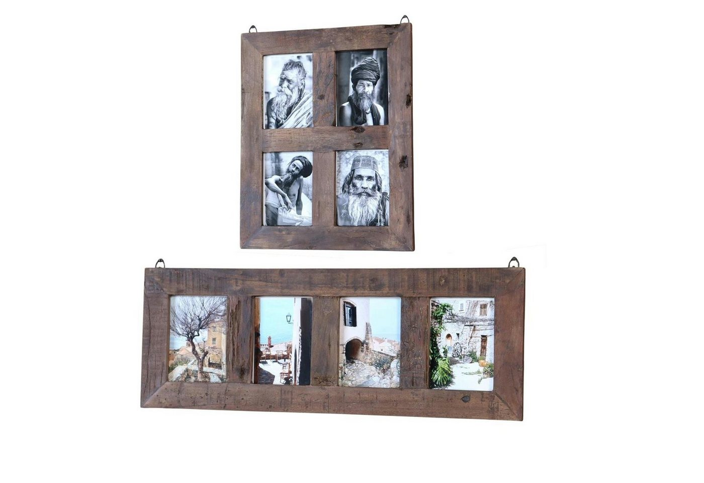 baario Bilderrahmen Collage Altholz Bilderrahmen RUSTI 50x40cm, Collage 13x18 Vintage 4 Bilder Treibholz