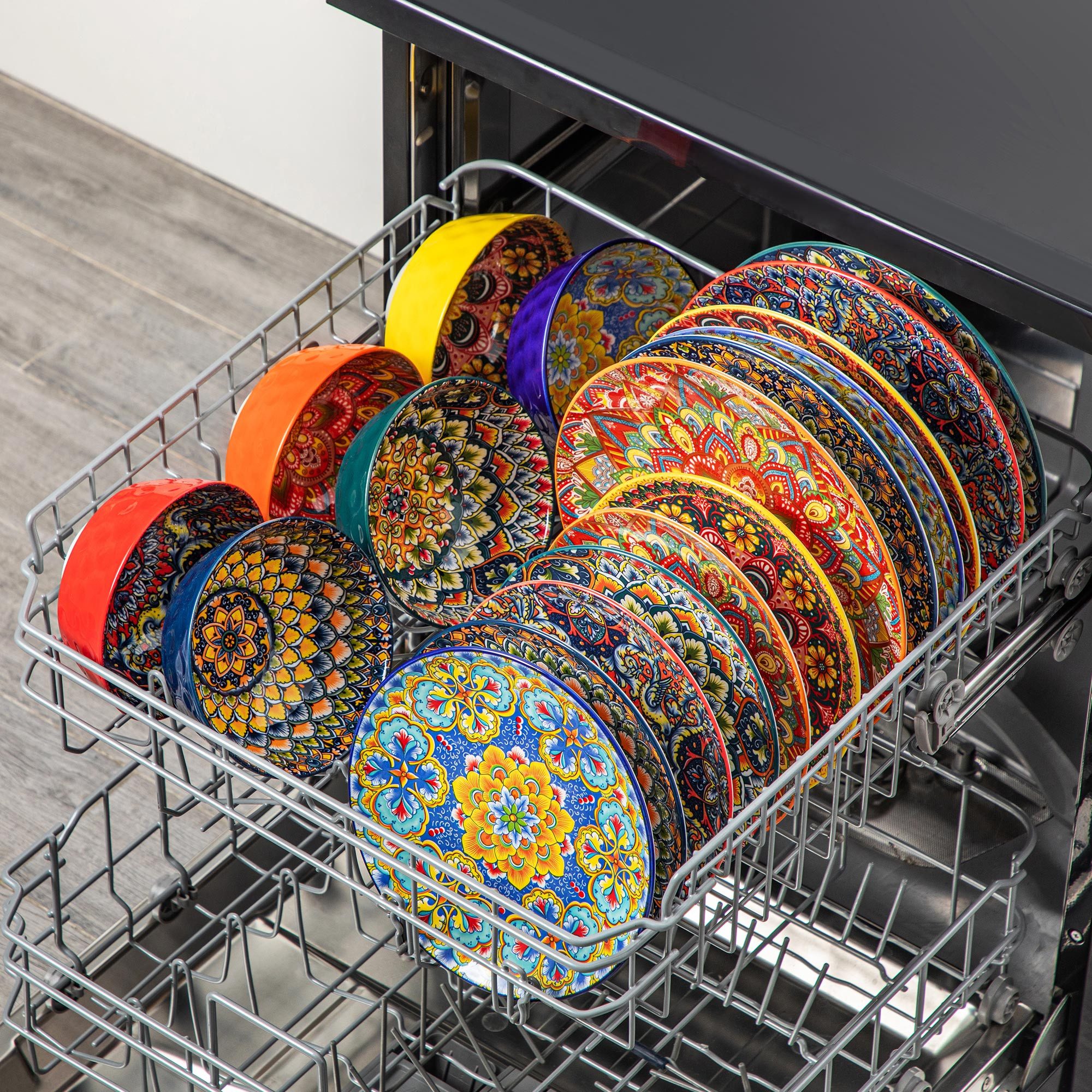 vancasso Geschirr-Set Tafelservice, Geschirr-Set LUMI für 6/4, Porzellan, BOHO-Stil (18-tlg), 6 Personen, Porzellan