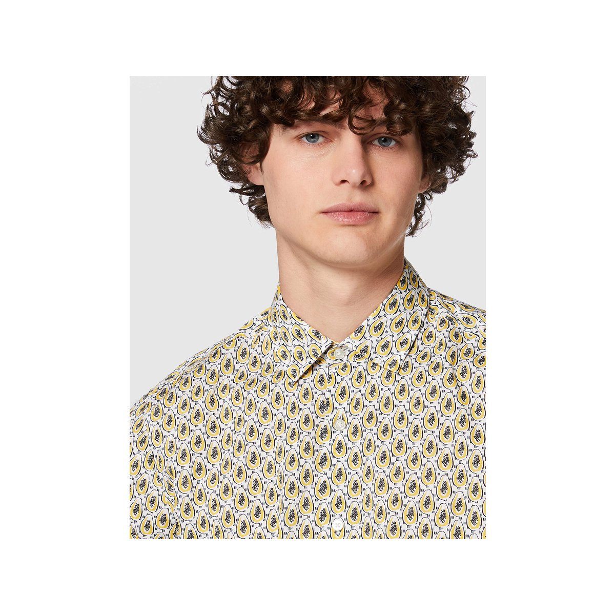 Langarmhemd HUGO (1-tlg) gelb