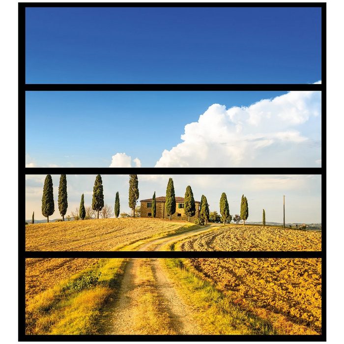 Wallario Möbelfolie Italien - Toskana unter blauem Himmel einsame Farm