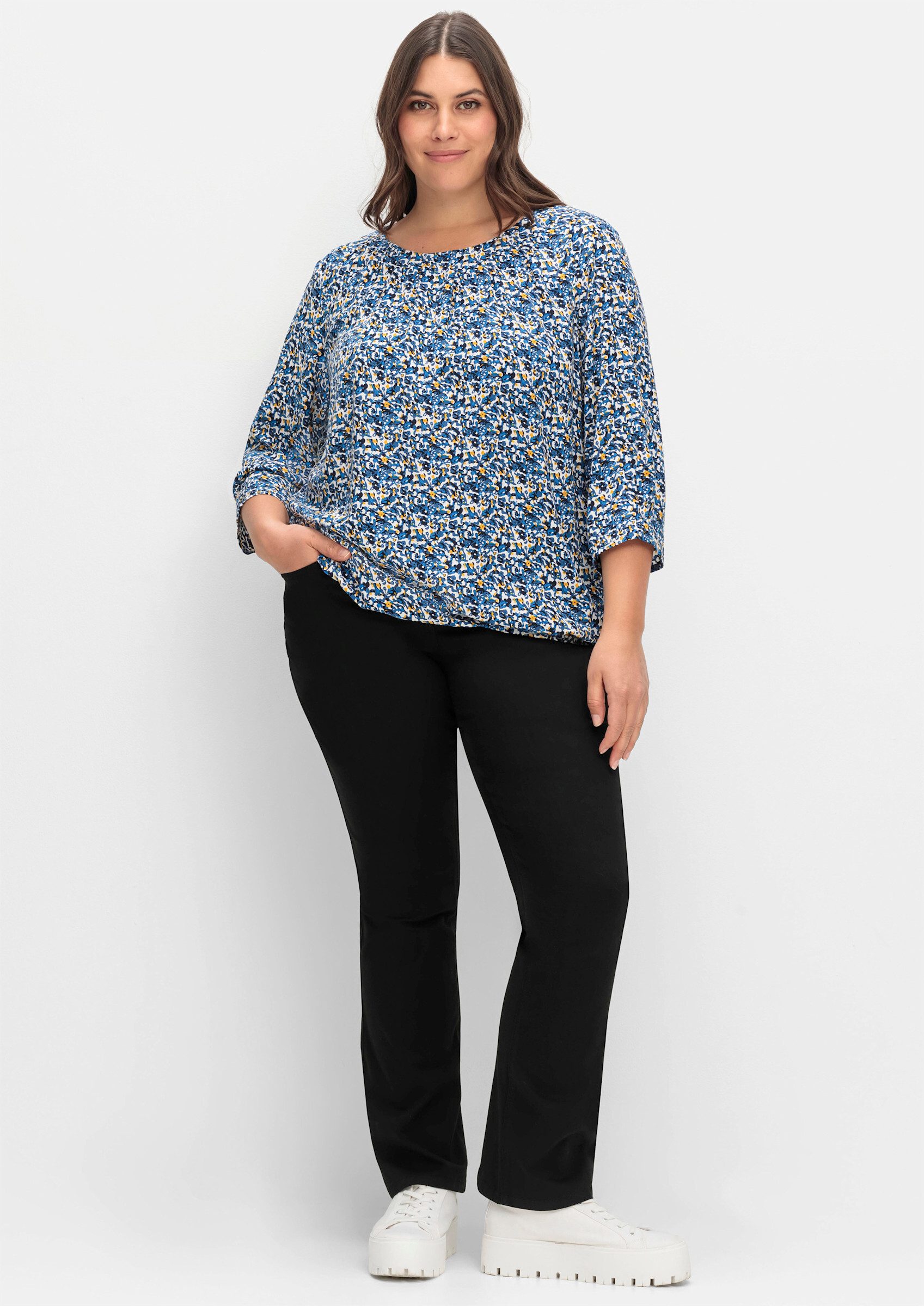 Sheego Jerseyhose Bootcuthose Innenbeinlänge ca. 80 günstig online kaufen