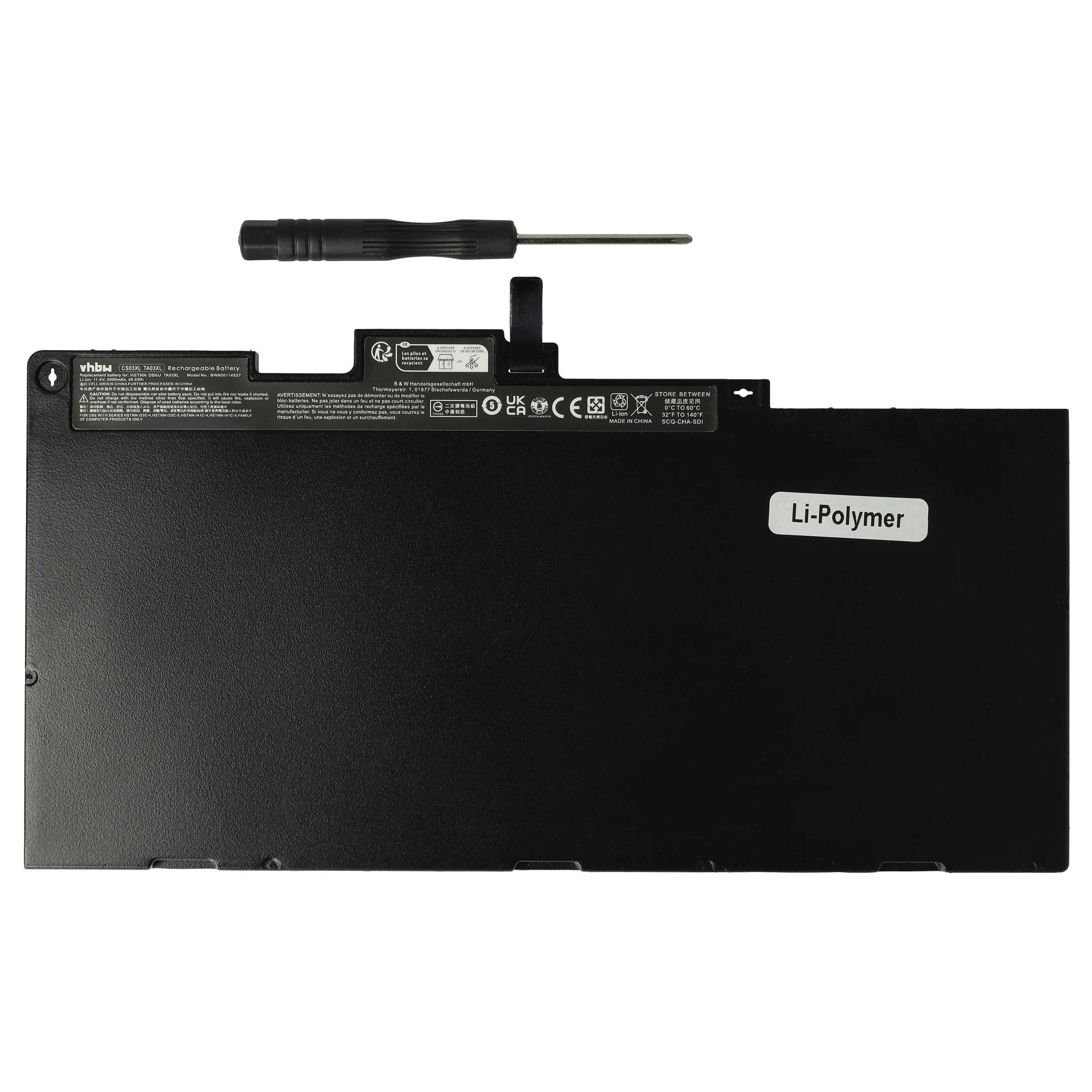 vhbw Akku passend für HP EliteBook 840 G4 (1LH09PC), 840 G4, 755 G4 Laptop-Akku Akku Li-Polymer 4000 mAh (11,4 V), Leistungsfähiger Austausch-Akku für Notebook, Wiederaufladbar, Jede