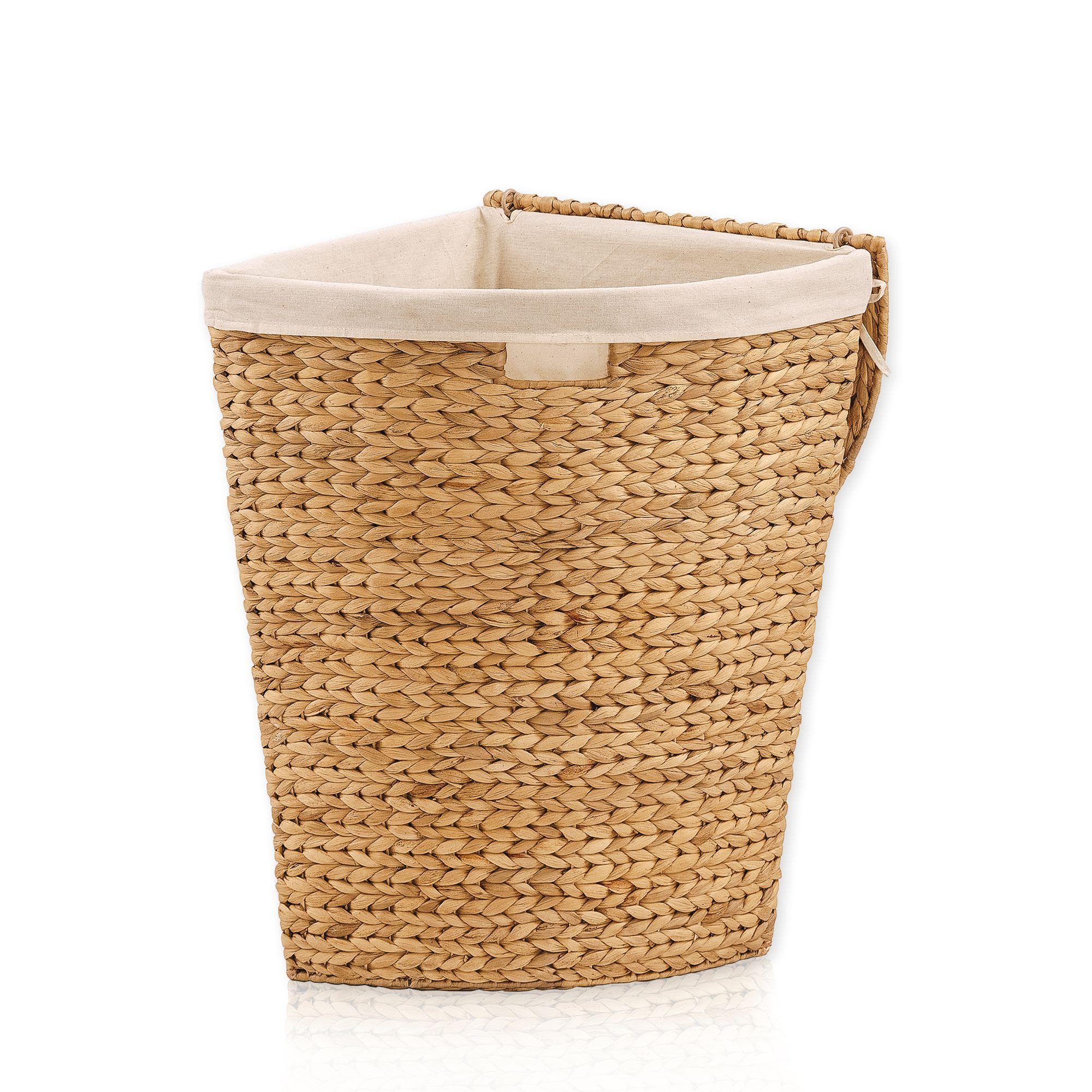 Lycce Wäschekorb Wäschekorb mit Deckel Eckwäschetruhe Wasserhyazinthe natur günstig online kaufen