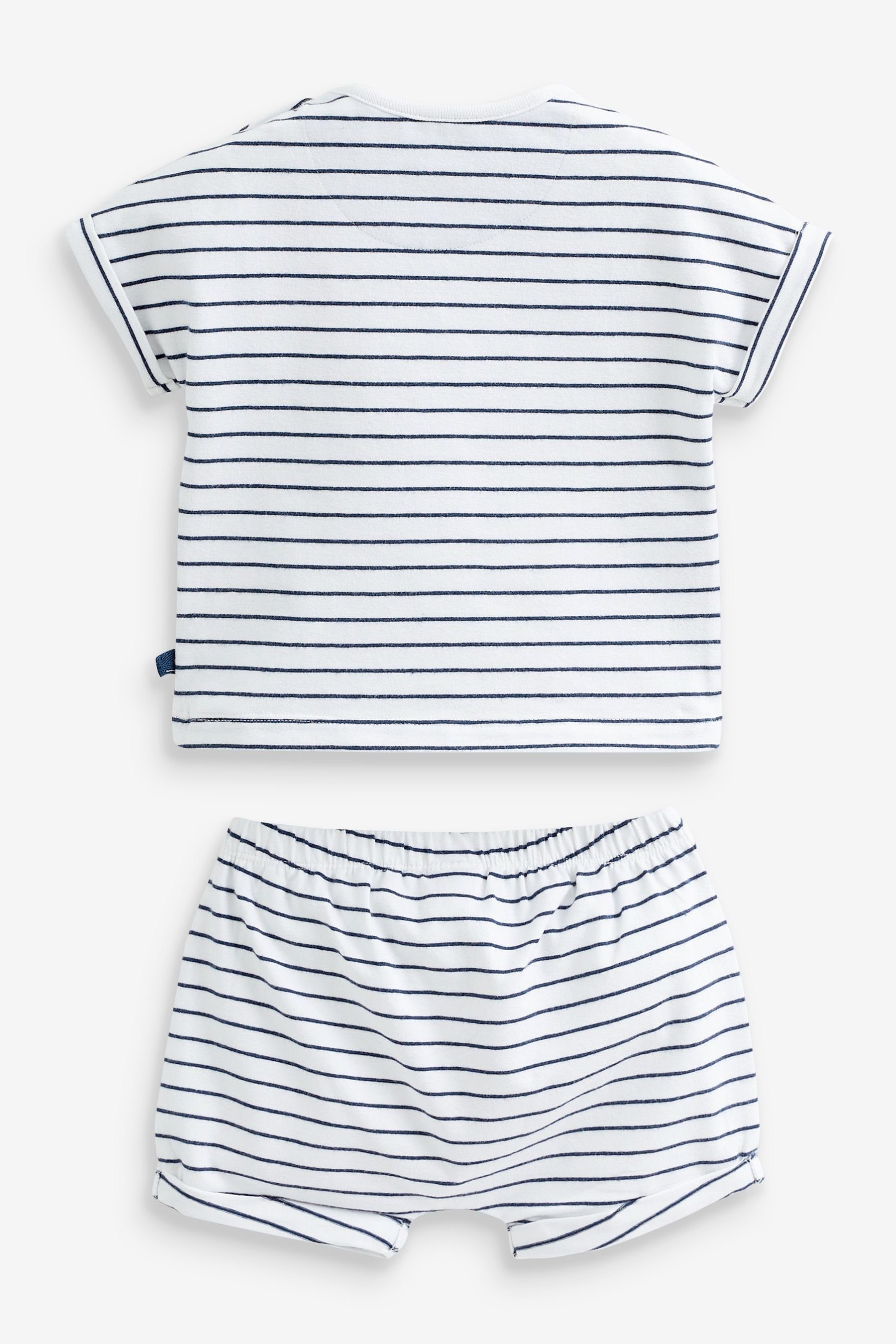 Shorts Set 2-teiliges Next Safari (2-tlg) T-Shirts T-Shirt und & Shorts, Navy/White Baby