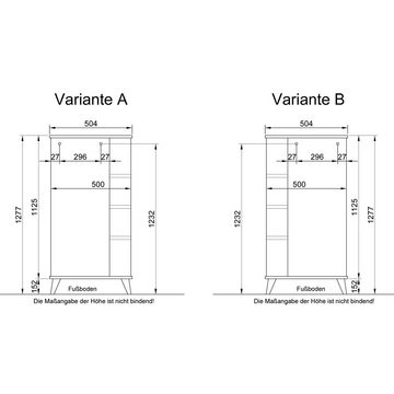 Lomadox Hochschrank NANNING-66 Riviera Eiche Nb. mit Salbei Nb. 50,5/128/33 cm