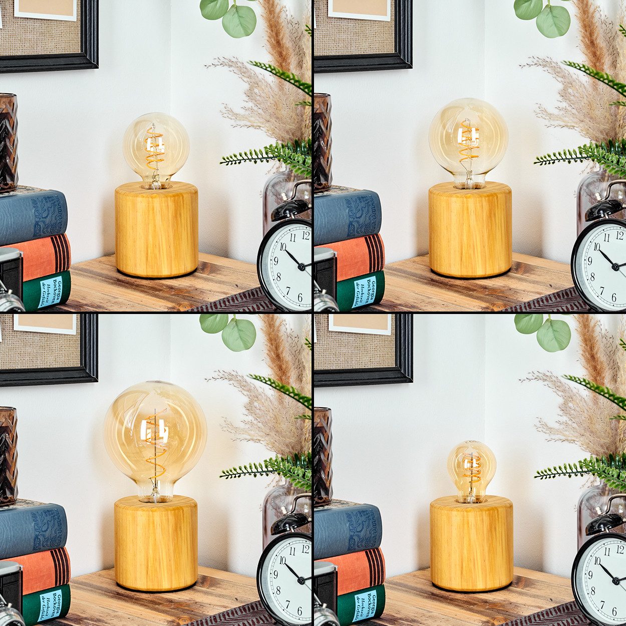 hofstein Tischleuchte Tischlampe aus Holz in Naturfarben im skandinavischen günstig online kaufen