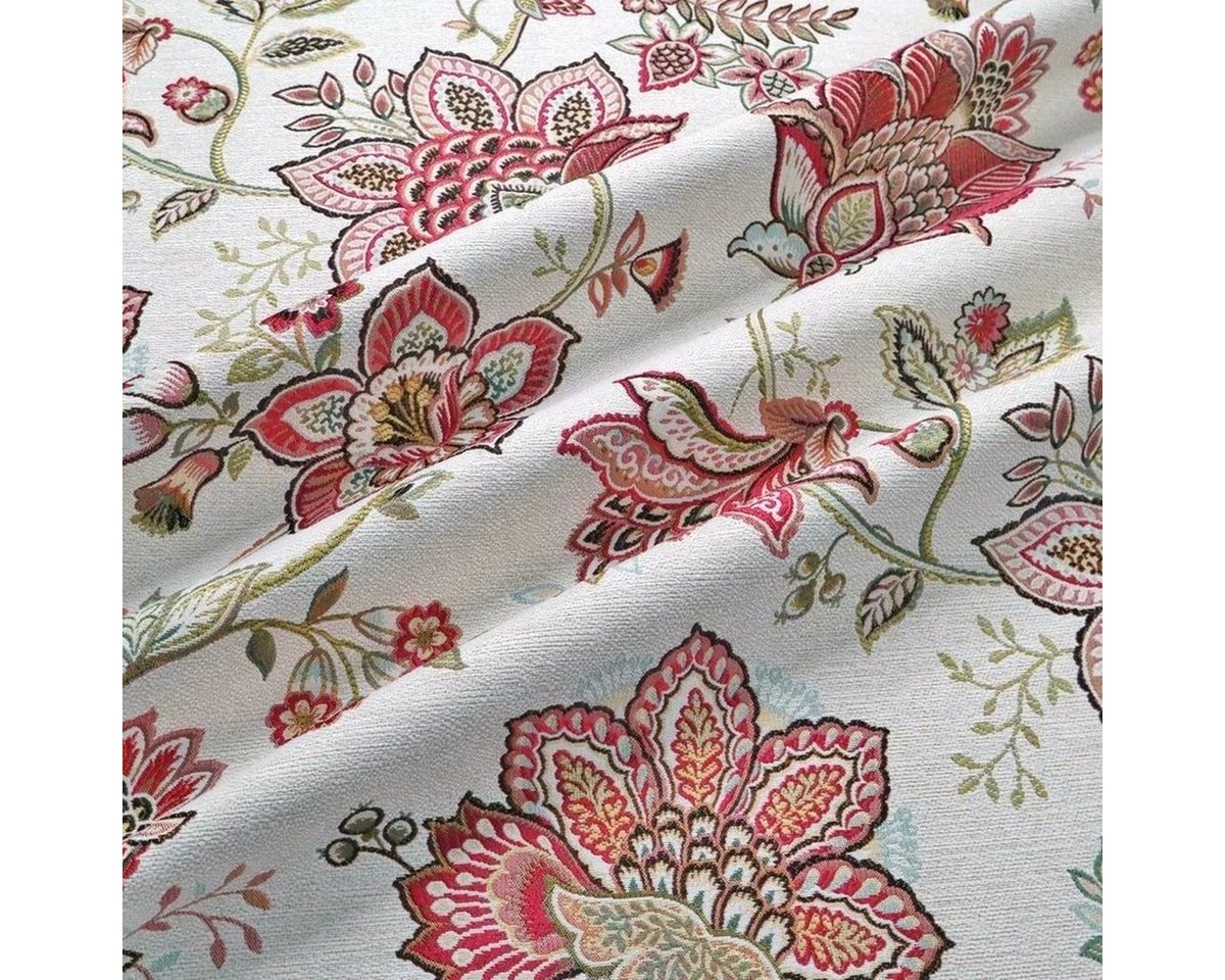 Thumbnail - Stofferia Stoff Polsterstoff Jacquard Yakarta Rot, Breite 280 cm, Meterware