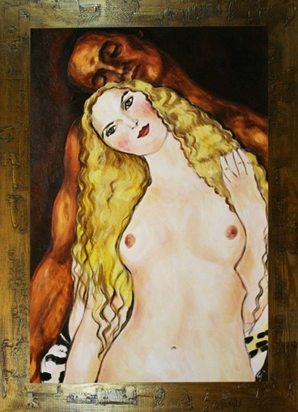 JVmoebel Gemälde Gustav »G05371«, jedes Unikat, Klimt ein handgearbeitet Bild