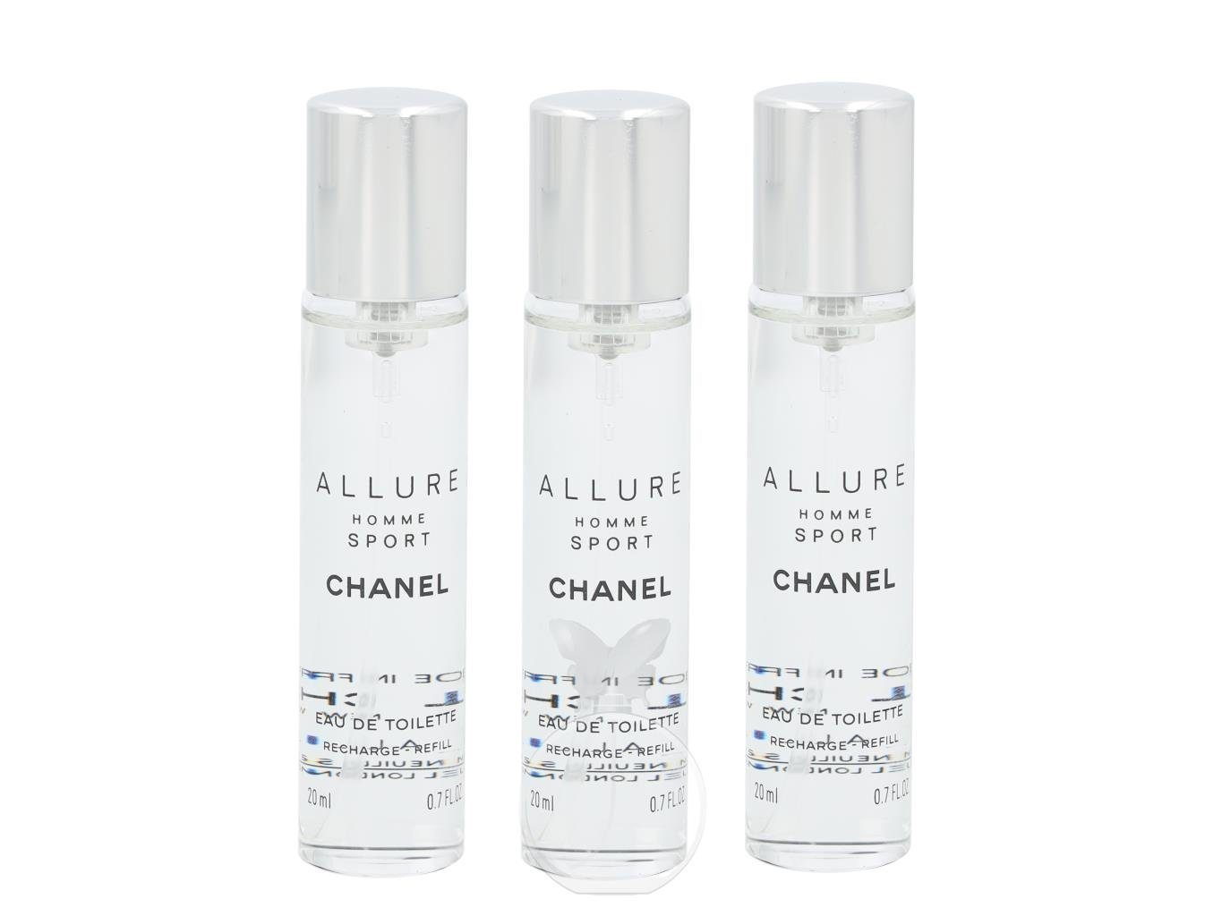 CHANEL Eau de Toilette Chanel Allure Homme Sport Twist and Spray 3 x 20 ml ohne Zerstäuber, 1-tlg.
