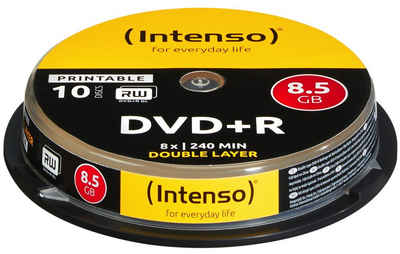 Intenso DVD-Rohling 10 Rohlinge DVD+R Double Layer full printable 8,5GB 8x Spindel