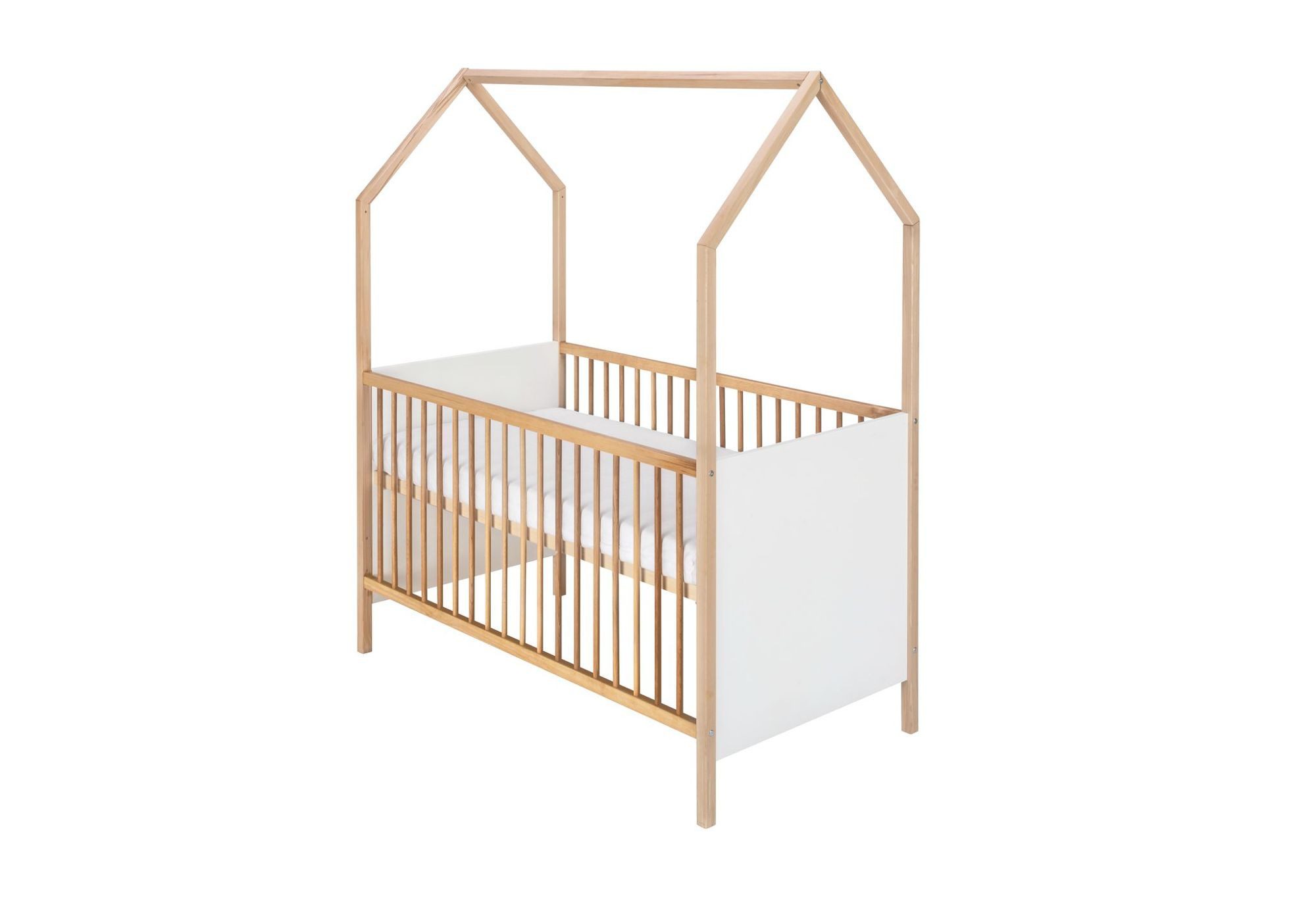 Schardt Babybett VENICE 70x140cm Dekor weiß/Buche geölt, Made in Germany, umbaubar zum Juniorbett