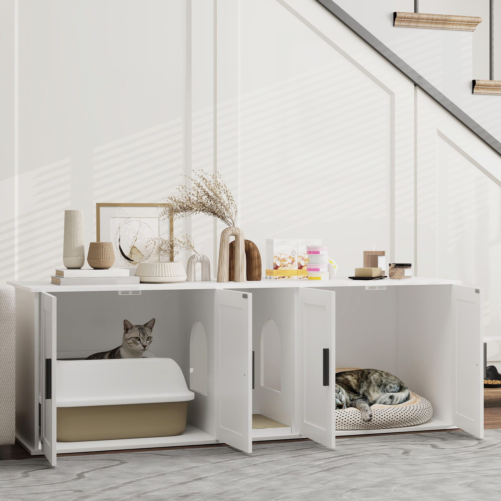 PawHut Tierhaus mit Tür, Trennwand, für günstig online kaufen
