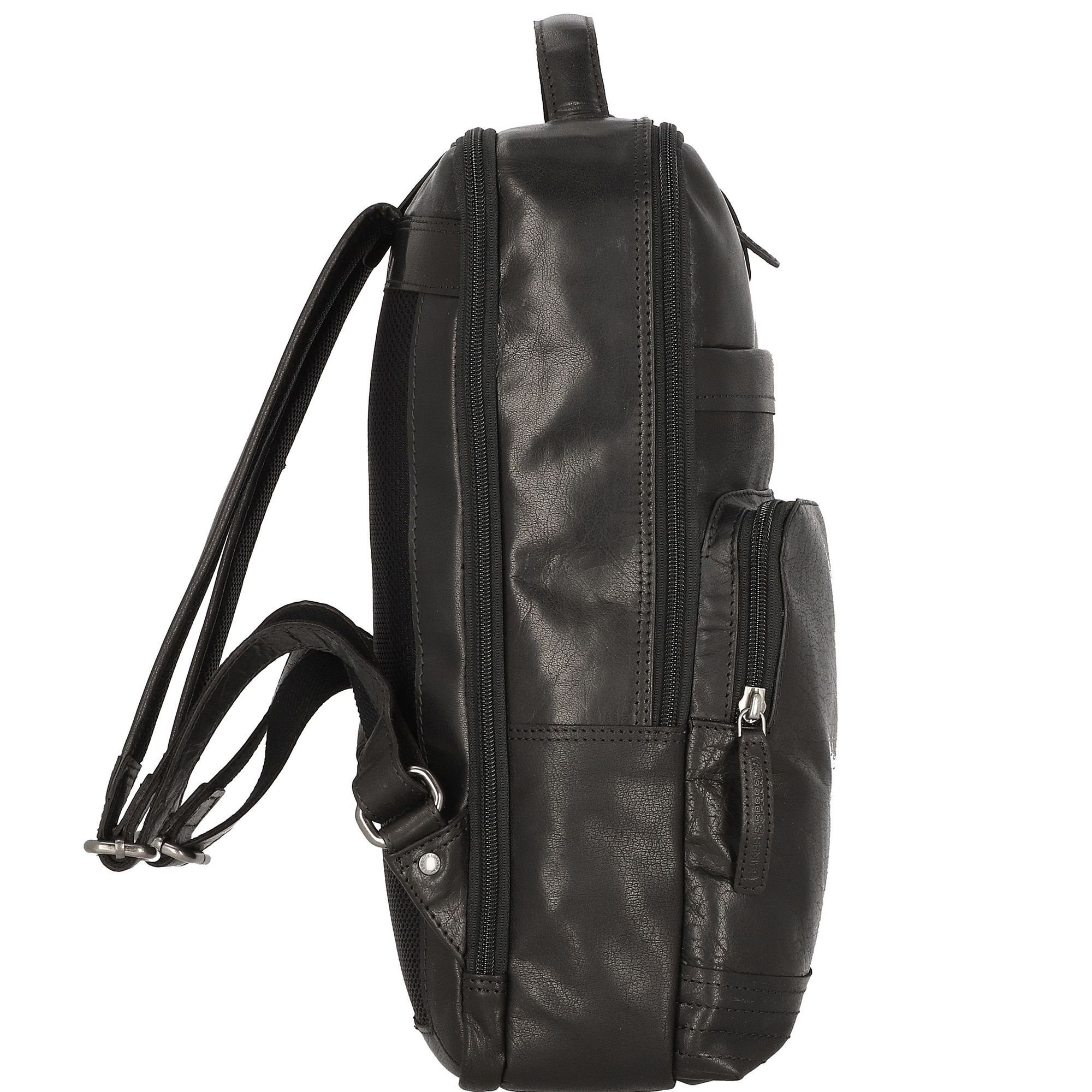 Laptoprucksack, black & Sparrow Leder Spikes