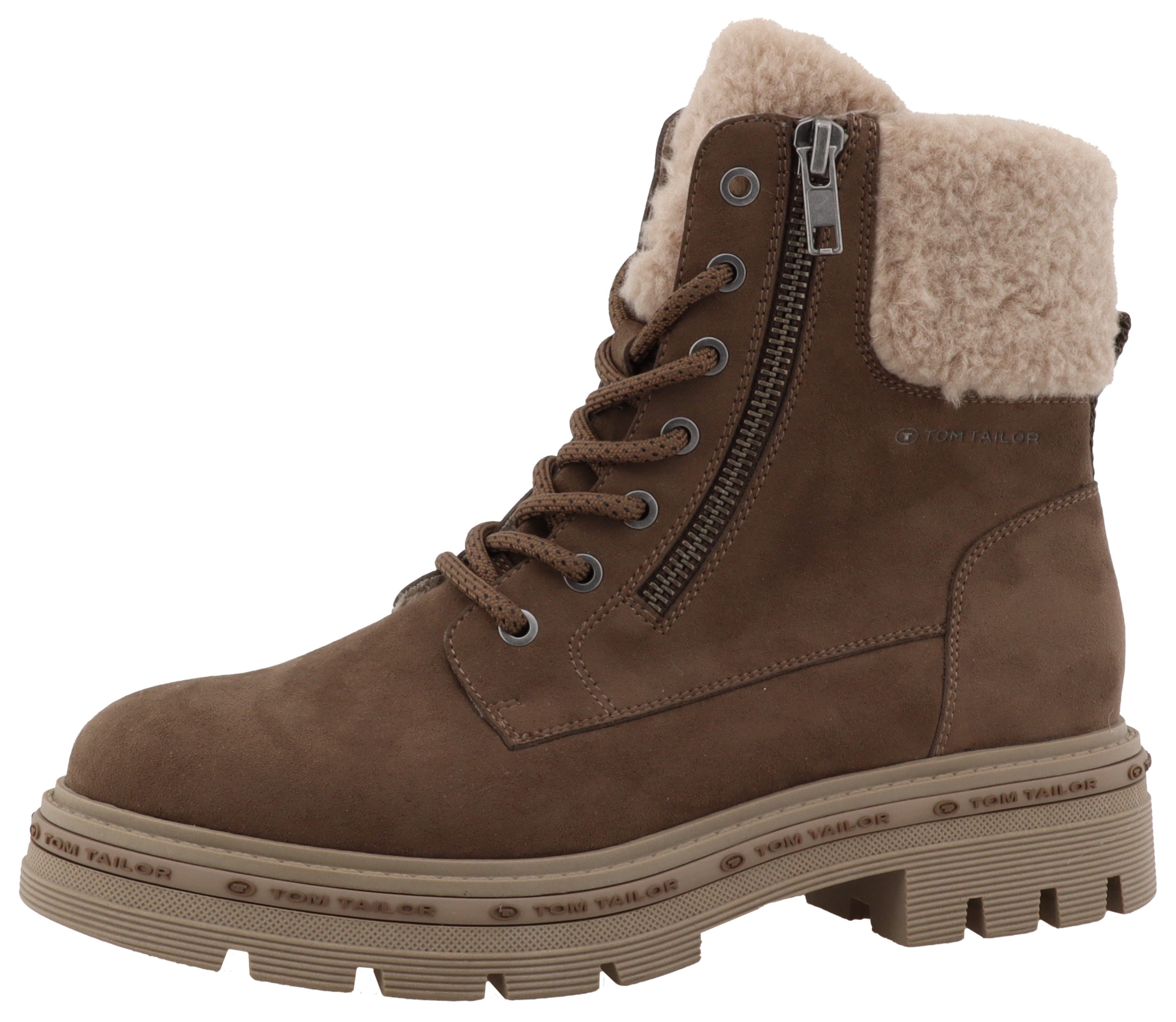 TOM TAILOR Winterboots, Blockabsatz, Schnürboots, Winterstiefelette günstig online kaufen
