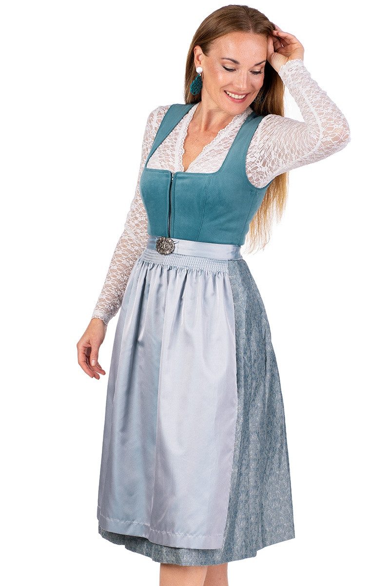 Spieth & Wensky Dirndl Samt Dirndl 2tlg. - FEE - türkis günstig online kaufen