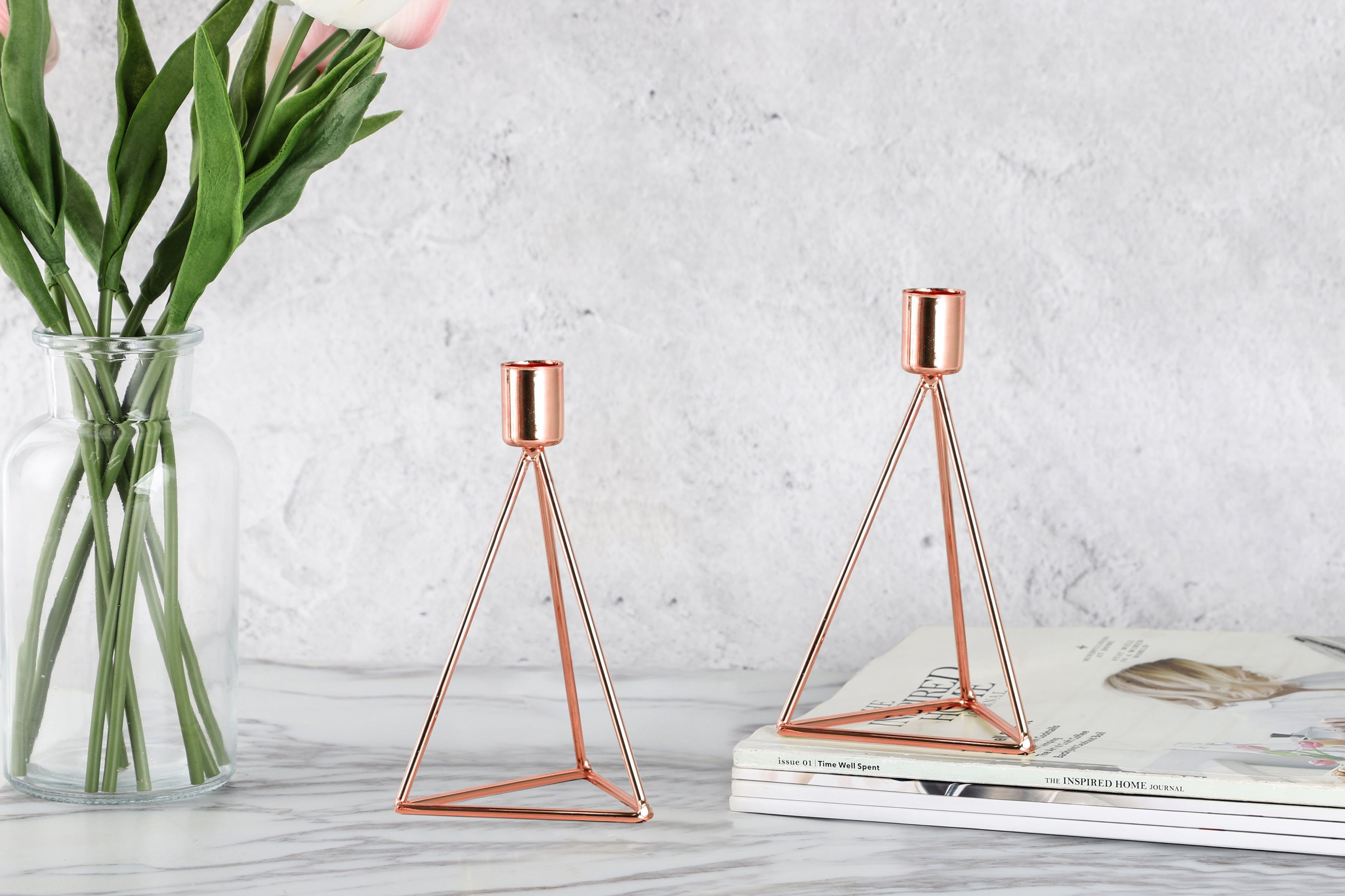 ECHTWERK Teelichthalter Modern Small, Weihnachtsdeko (Set, 2 St), moderner Kerzenhalter aus Eisen, Kerzenständer, Höhe ca. 16,5 cm