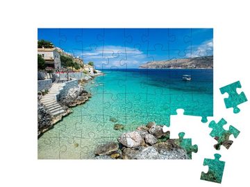 puzzleYOU Puzzle Wasser des Mittelmeers, Limeni, Griechenland, 48 Puzzleteile, puzzleYOU-Kollektionen Mittelmeer