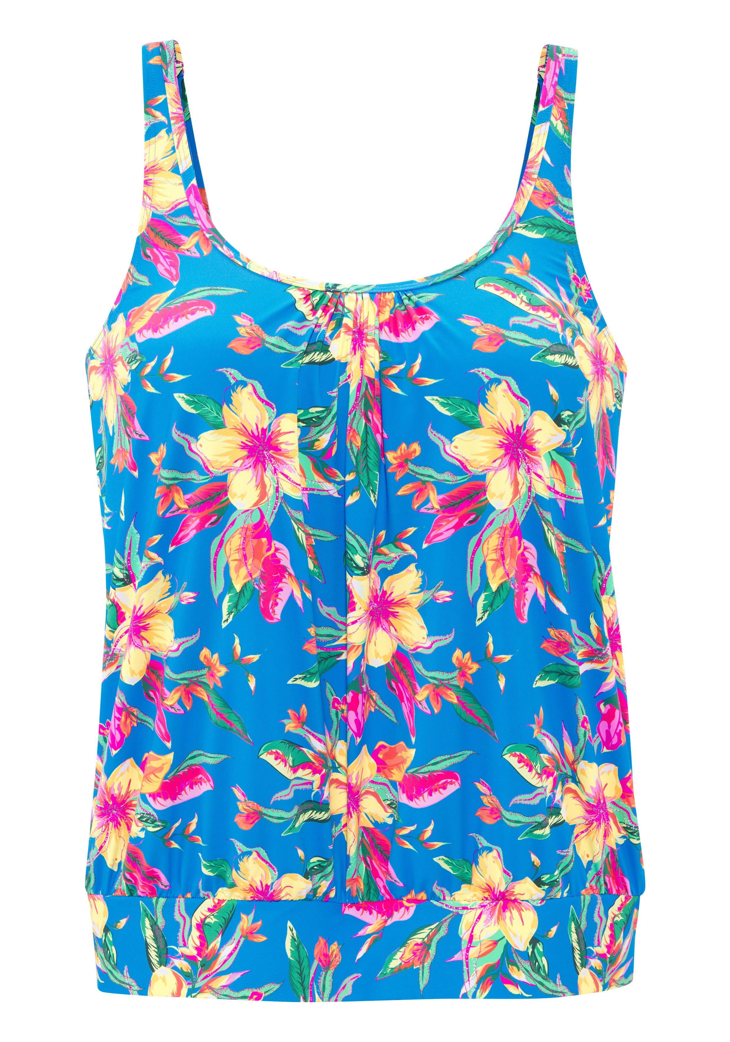 LASCANA Tankini-Top Malia, mit lockerem Schnit und tropischem Print