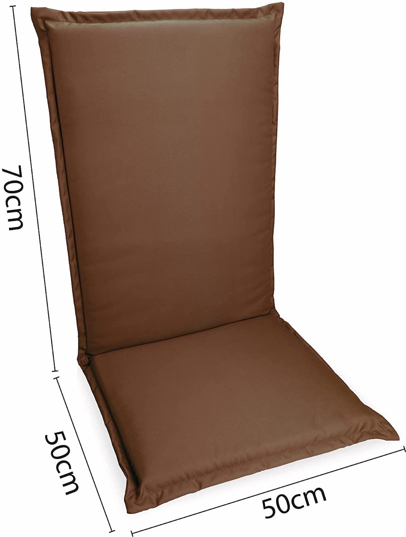 sunnypillow Liegenauflage Polsterauflagen Gartenstuhlauflage 120 x 50 extra Dicke 9cm, 2er Set Braun