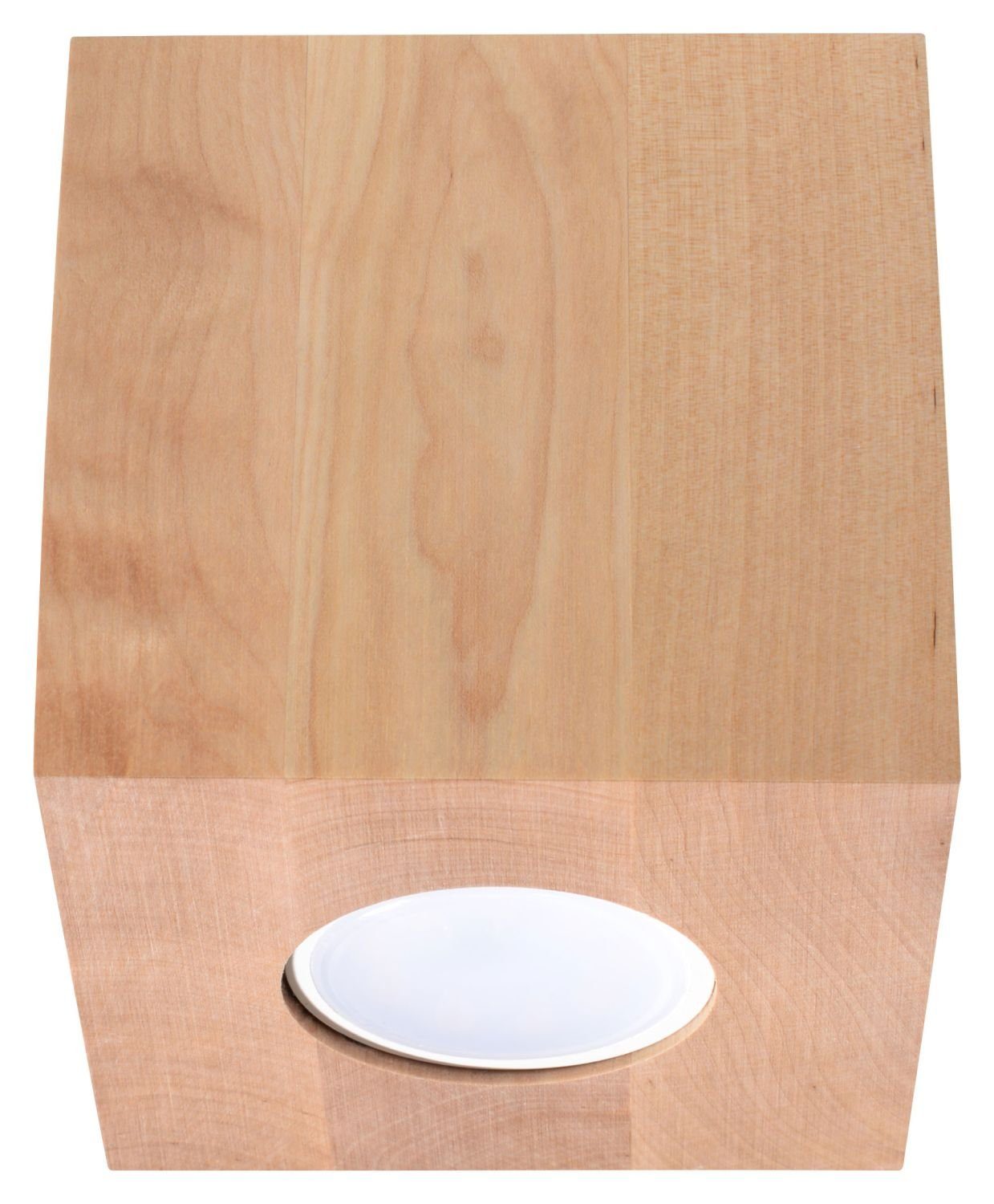 Licht-Erlebnisse Deckenleuchte GEO, ohne Leuchtmittel, Deckenlampe Würfel Holz kompakt klein 10x10x10cm Wohnzimmer Flur