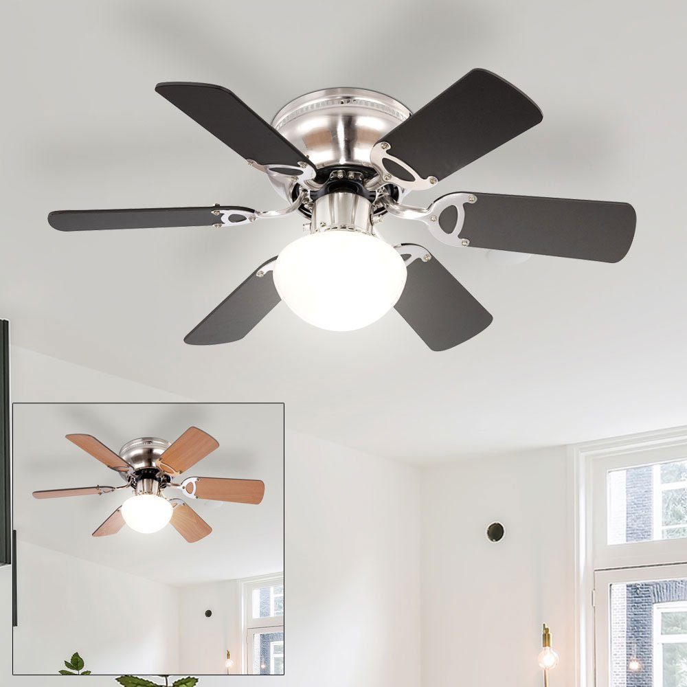 Decken Ventilator weiß FERNBEDIENUNG Wohn Ess Zimmer Lüfter Lampe wärmen kühlen 