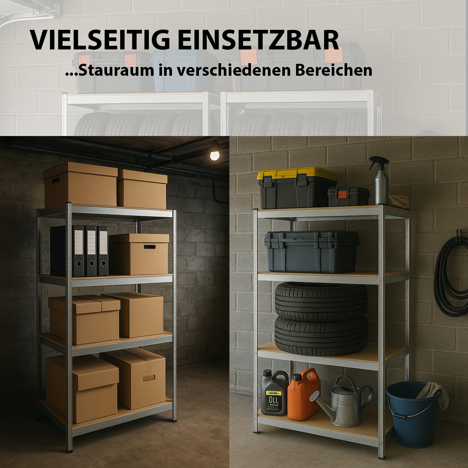 TRUTZHOLM Steckregal XXL Schwerlastregal 180x120x60 cm 875 kg Traglast Lagerregal l, Set
