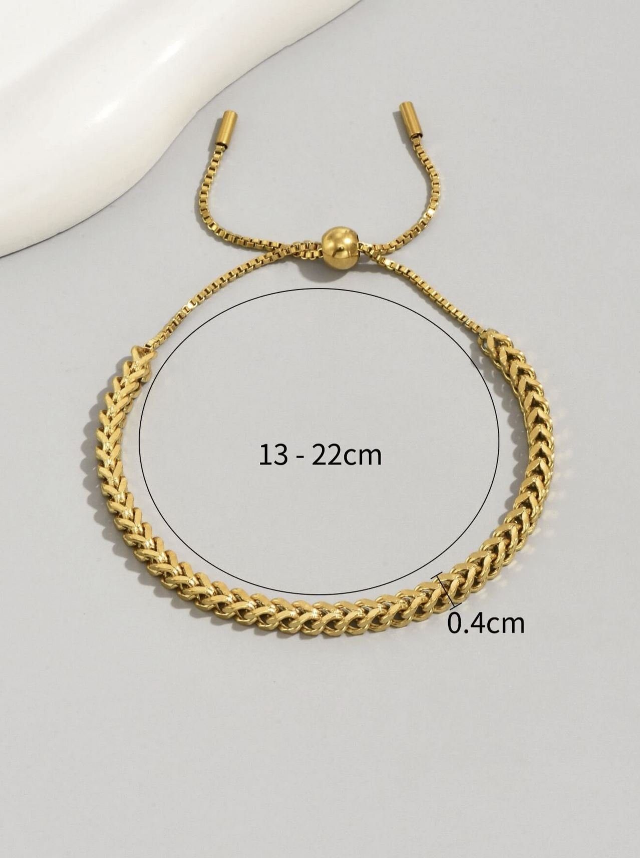 Gold Edelstahl Gliederarmband (1-tlg), inkl. Hochwertige Verarbeitung ENGELSINN Armband Geschenkbox Kettenarmband Armkette