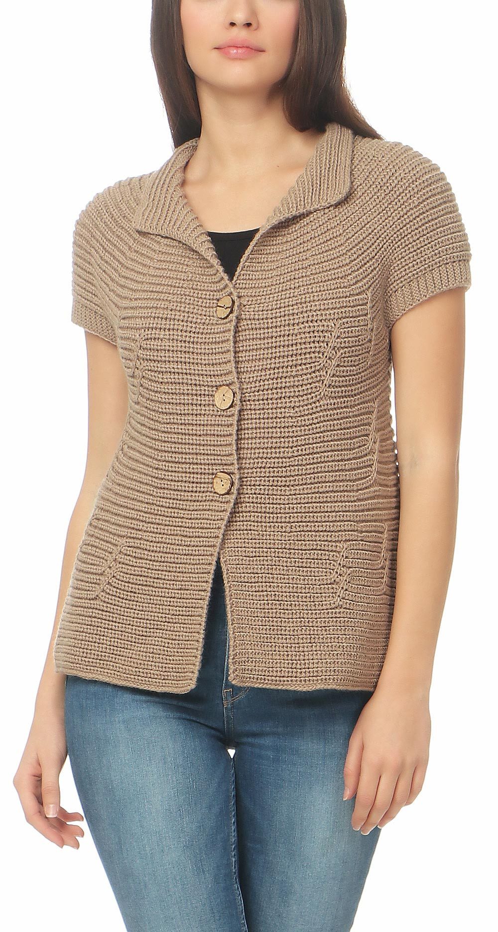 malito more than fashion Strickweste 5060 kurzarm Strickjacke mit Knöpfen E günstig online kaufen