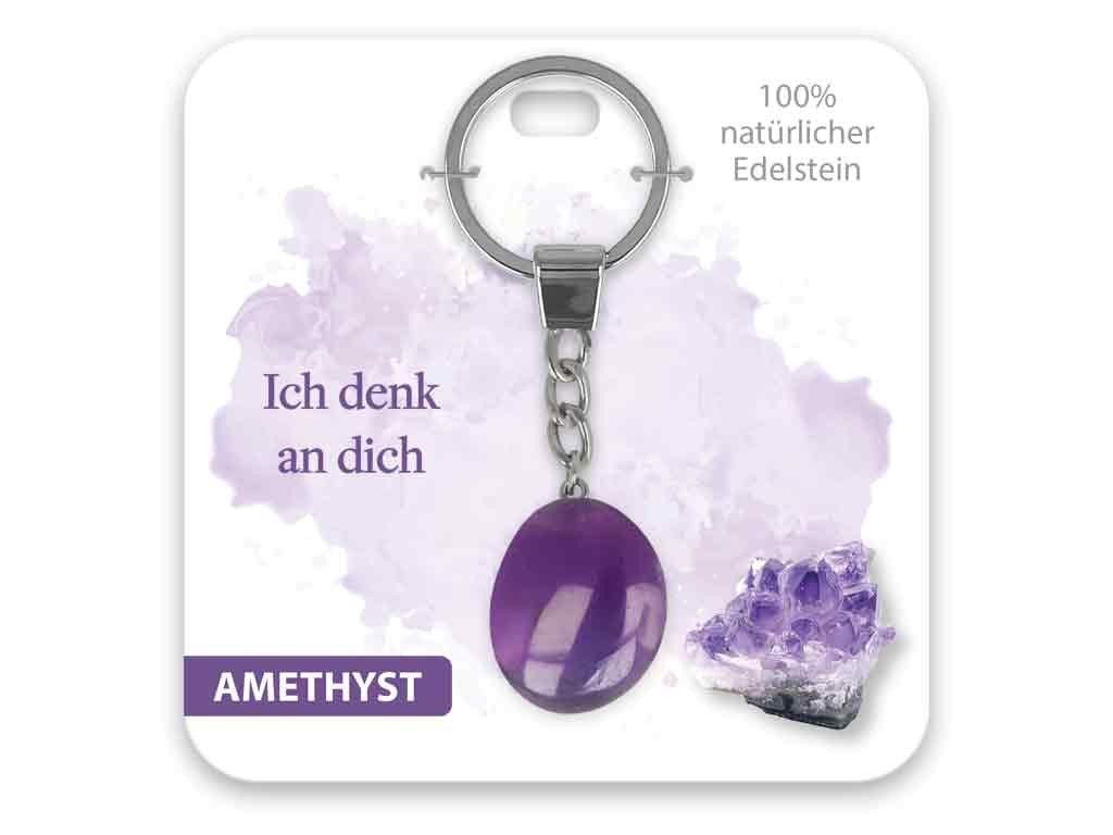 Schlüsselanhänger Set BB Klostermann Edelstein Schlüsselanhänger Amethyst Ich denk an dich