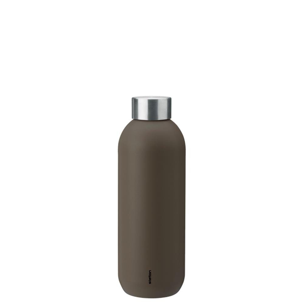 Stelton Isolierflasche Keep 600 stylische Trinkflasche Thermoeffekt soft black mit Cool, ml
