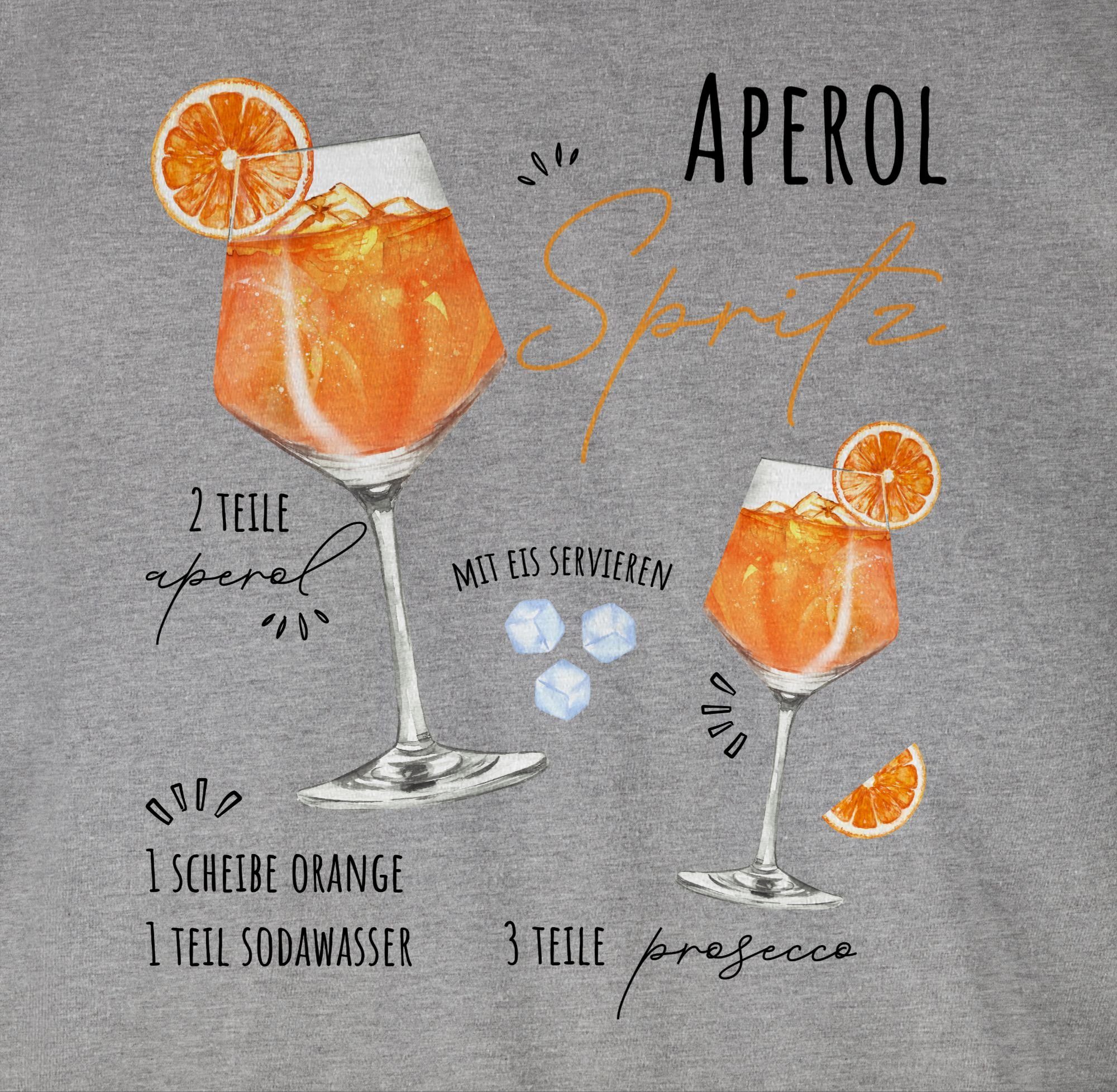 Shirtracer T-Shirt Aperol Spritz Rezept I Lustig Geschenk Aperolfan Fanartikel Karneval & Fasching