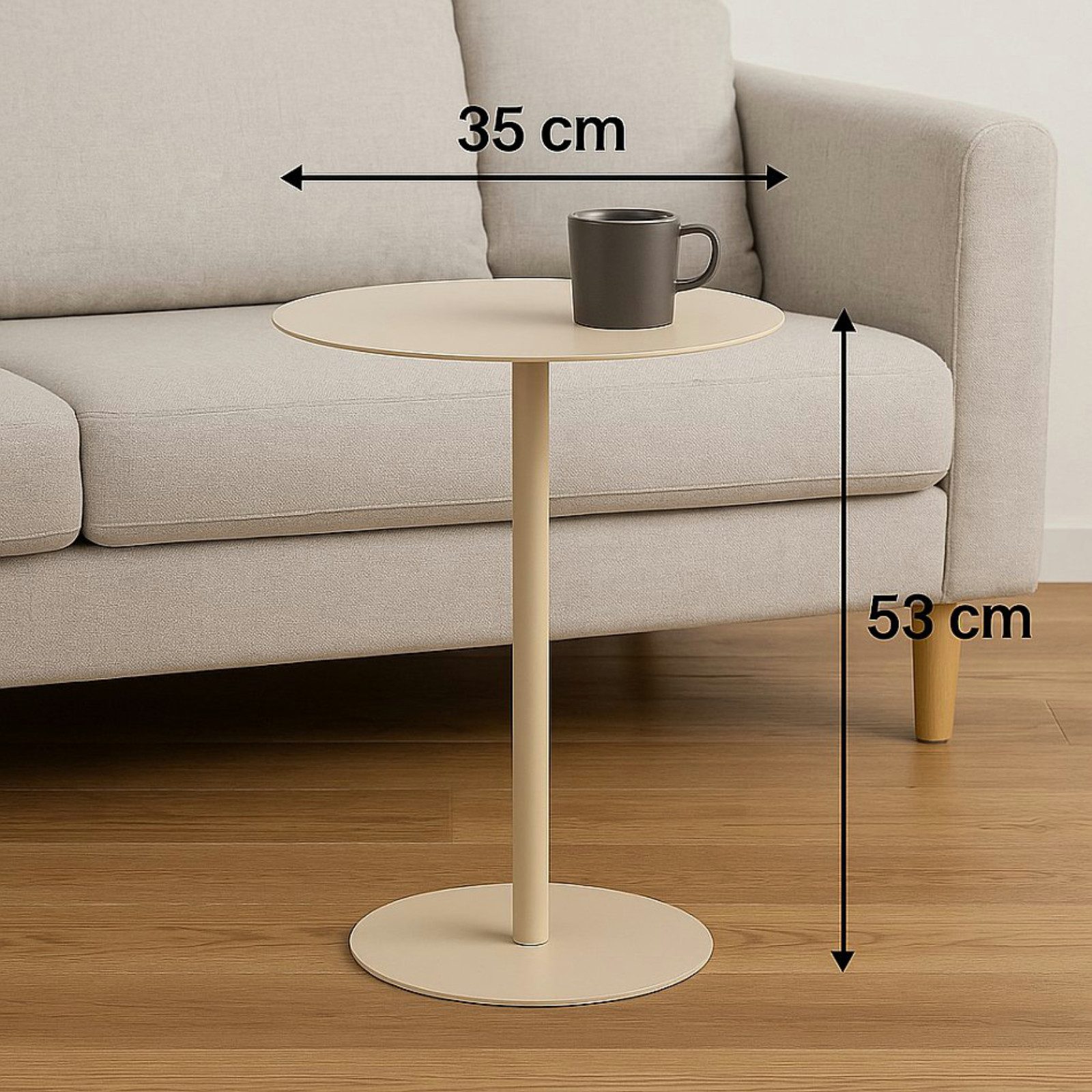 Koopman Beistelltisch Sofatisch Metalltisch Rund 53x35x25 günstig online kaufen