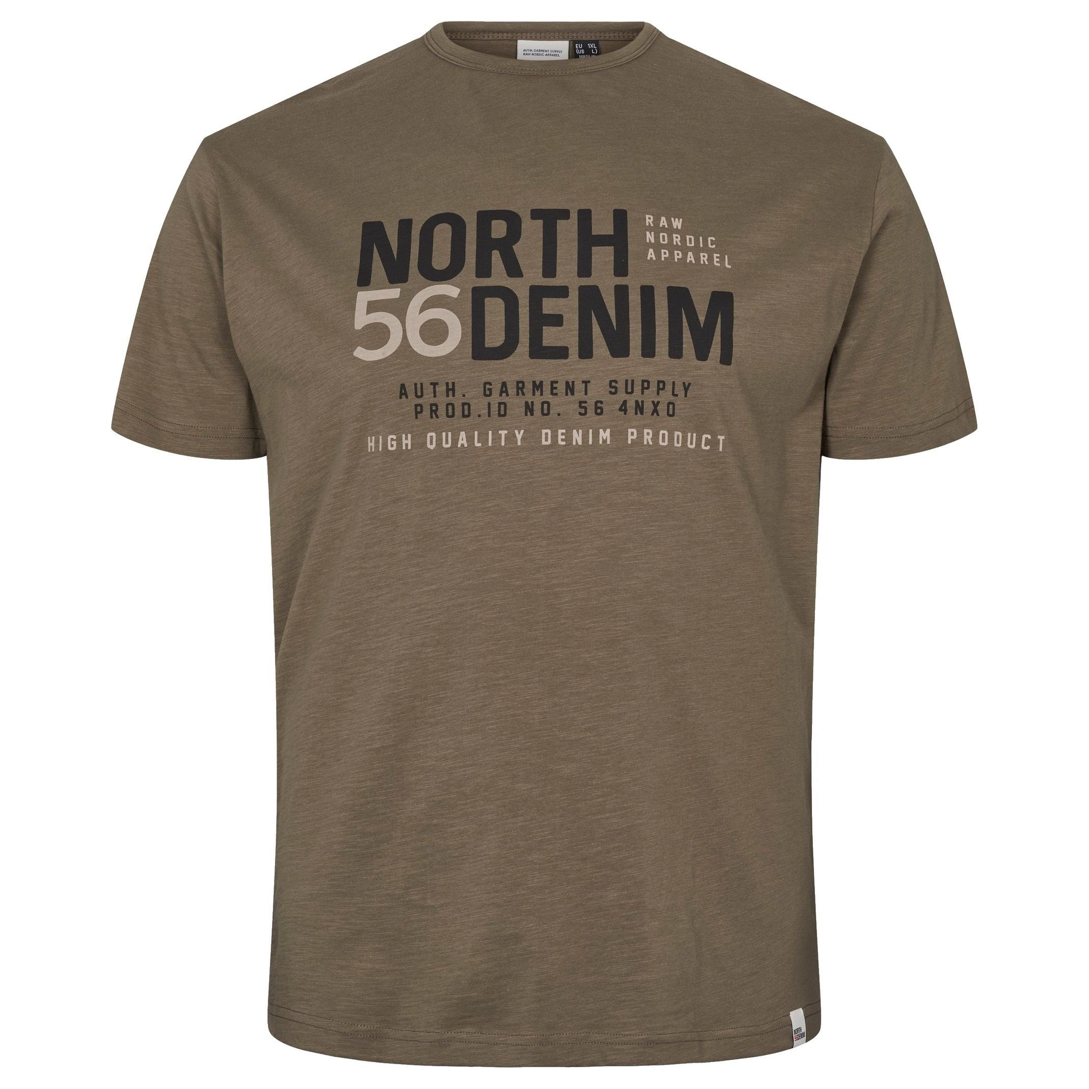 56 T-Shirt von in 4 Kurzarm Rundhalsshirt bis North Übergrößen 8XL, north 56Denim oliv