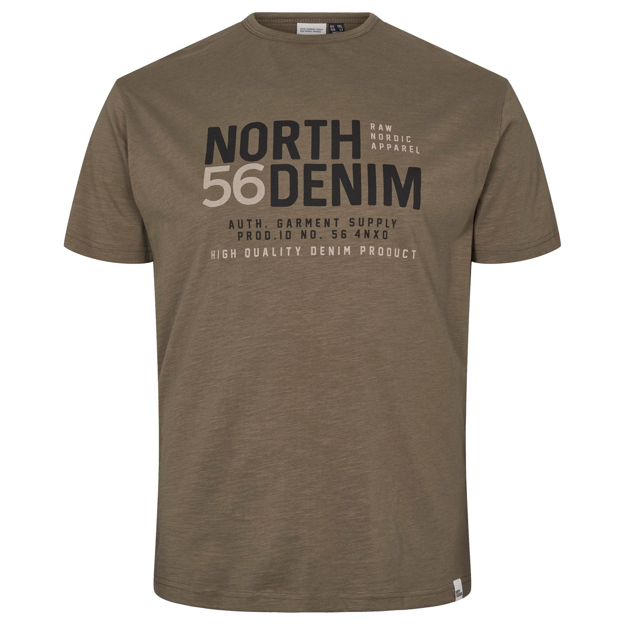 Rundhalsshirt Kurzarm T-Shirt von North 56Denim in Übergrößen bis 8XL, oliv