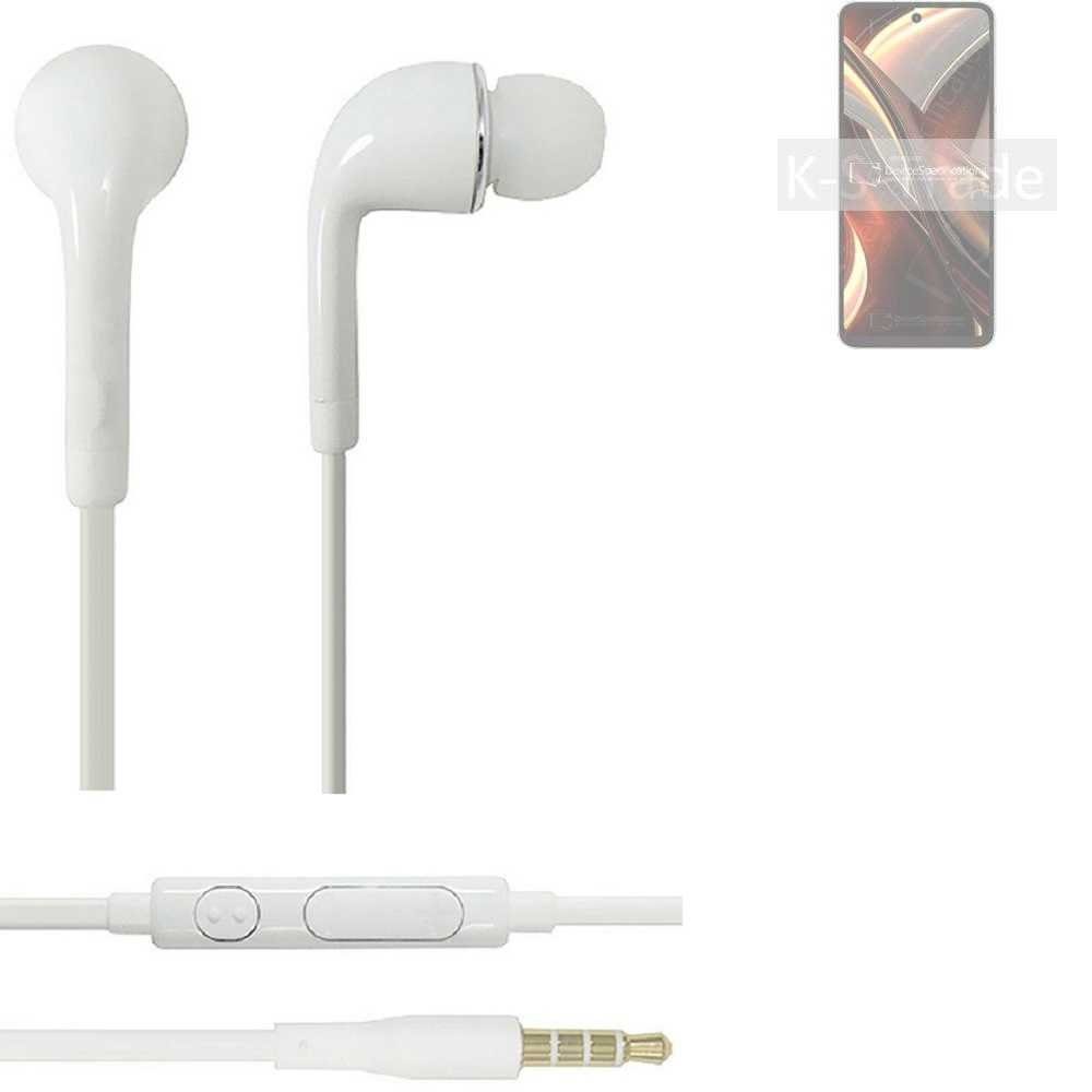 Max Pro weiß A13 K-S-Trade (Kopfhörer Mikrofon In-Ear-Kopfhörer UMIDIGI u Headset mit 5G für 3,5mm) Lautstärkeregler