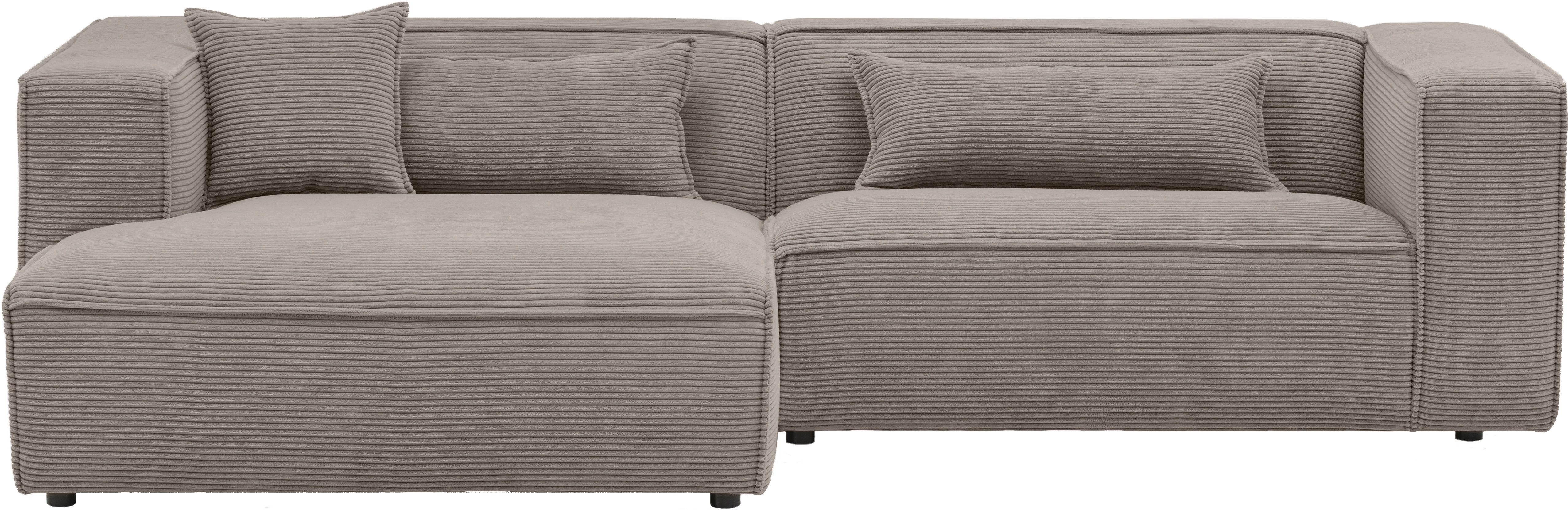 LeGer Home by Lena Gercke Ecksofa PIARA Cord mit Kedernaht L-Form, wahlweise Ottomane rechts/links, schwarze Füße, bequemer Sitzkomfort – Bild 2 von 5