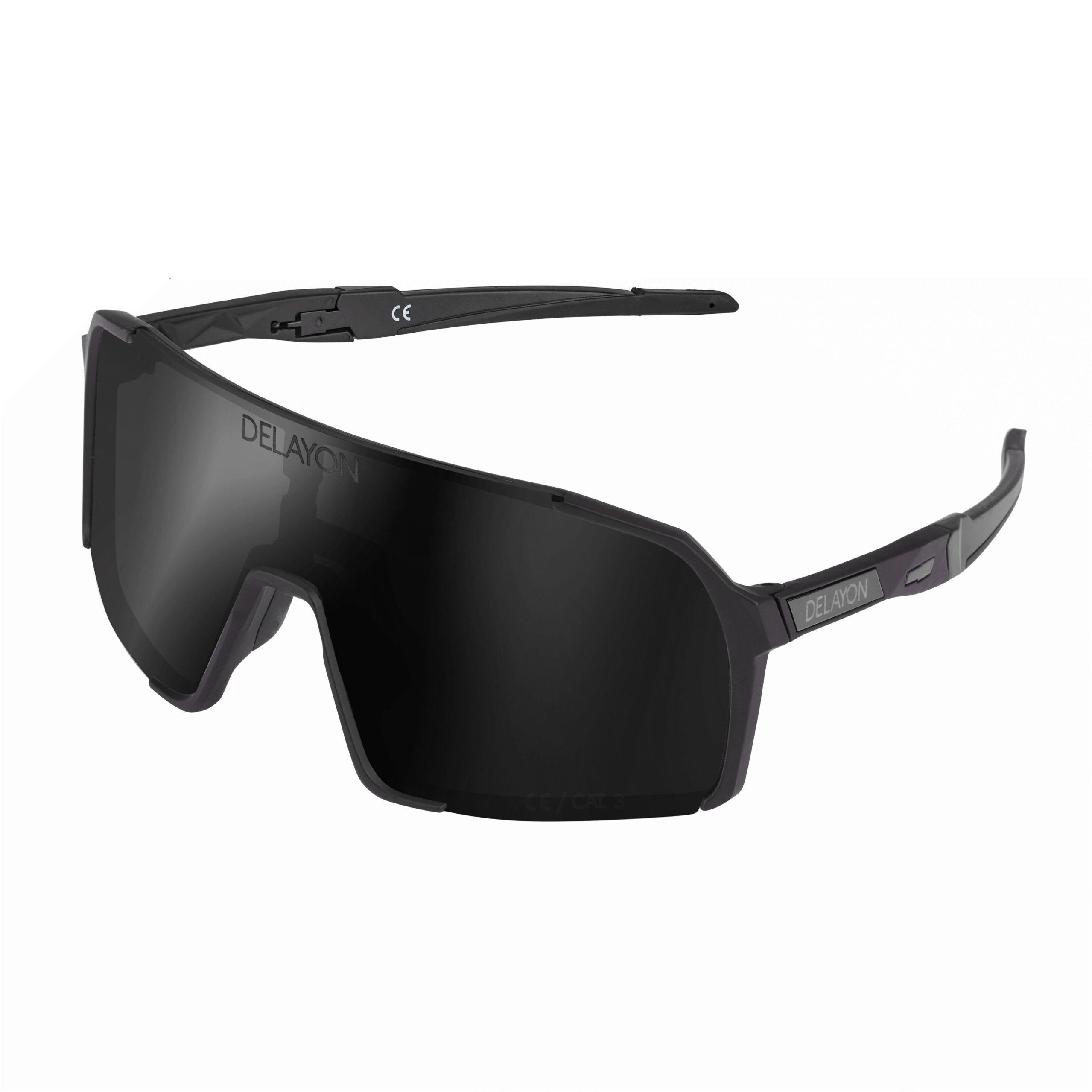 13%) Matte DELAYON Black Sens® Line - Black Tracer, Photochrome Fahrradbrille (VLT EYEWEAR (VLT (1-St) 88-35%) Sens® +
