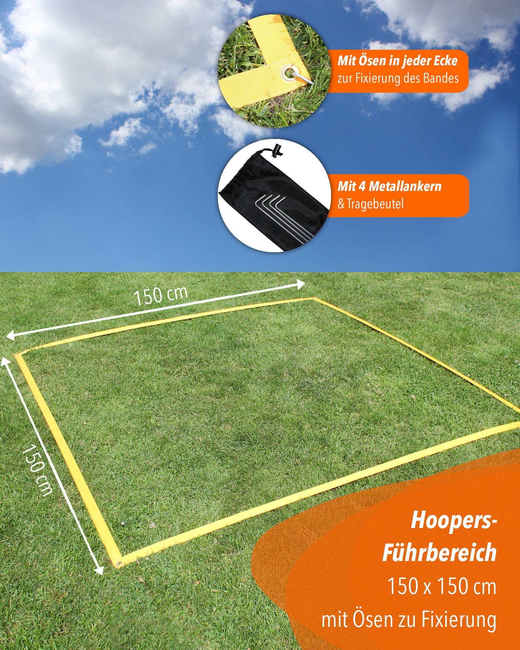 Superhund Zielmarkierung Hoopers-Führbereich für Hoopers, 1,5 x 1,5 Farbe Gelb