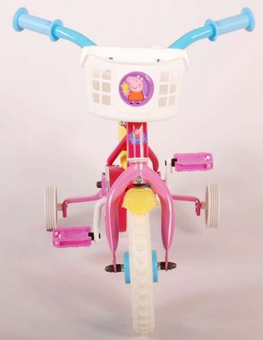 TPFSports Kinderfahrrad Volare Peppa Pig 10 Zoll, 1 Gang, (Mädchen Fahrrad - Rutschfeste Sicherheitsgriffe), Kinder Fahrrad 10 Zoll mit Stützräder Laufrad Mädchen Kinderrad