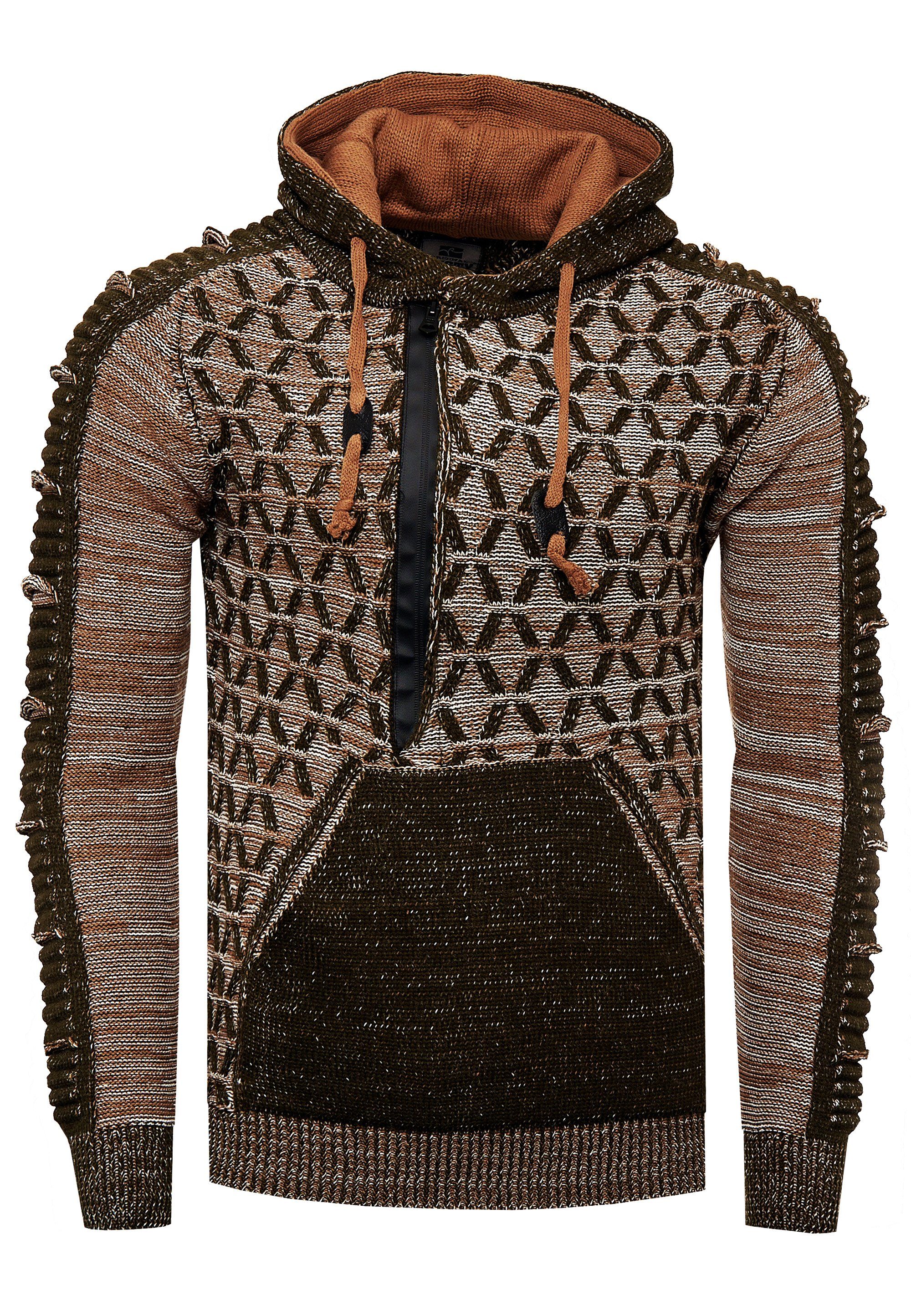 ausgefallenem braun-mehrfarbig Rusty in Kapuzensweatshirt Neal Design
