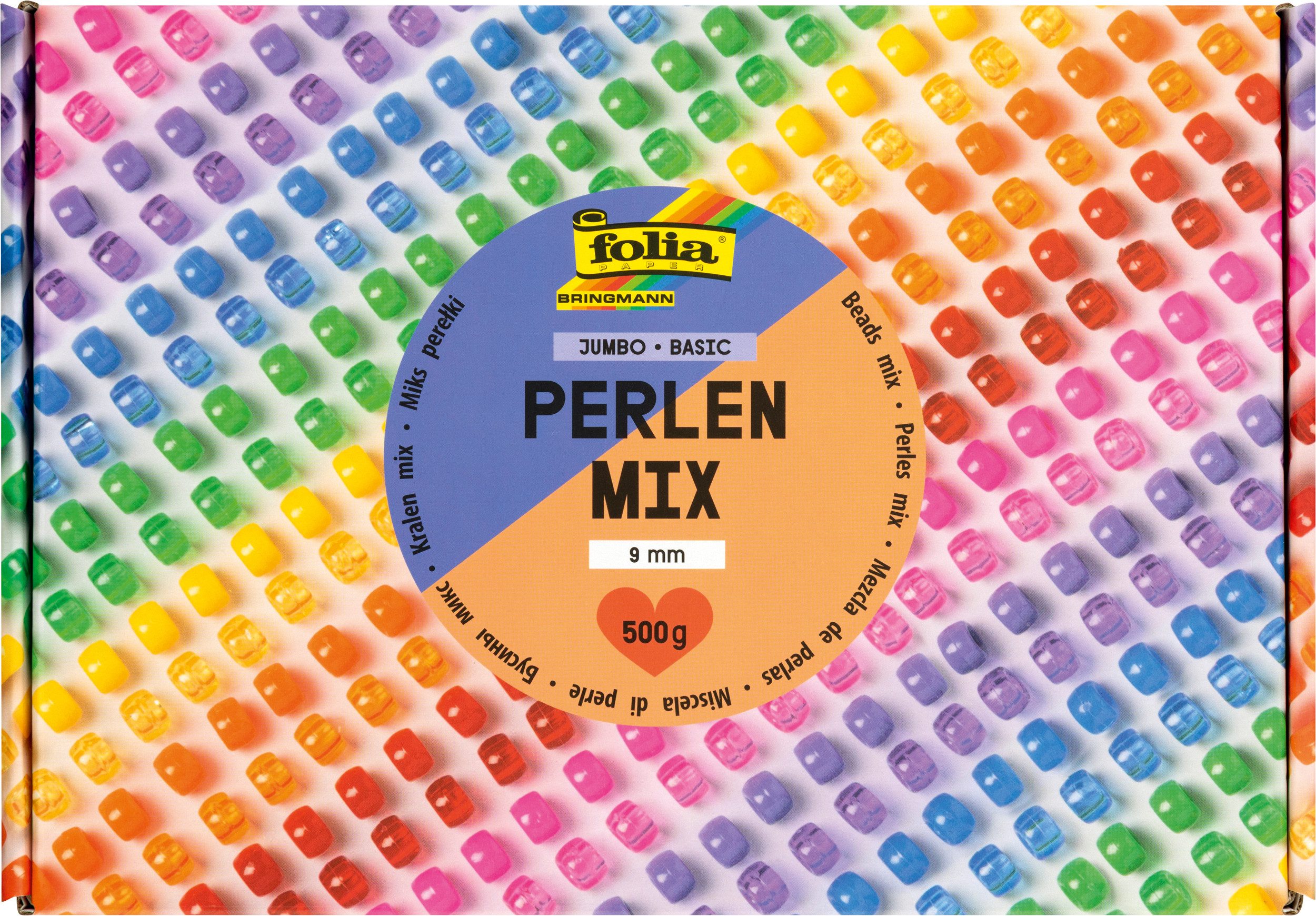 Folia Bastelperlen Perlen Jumbo Pack Basic, 500g