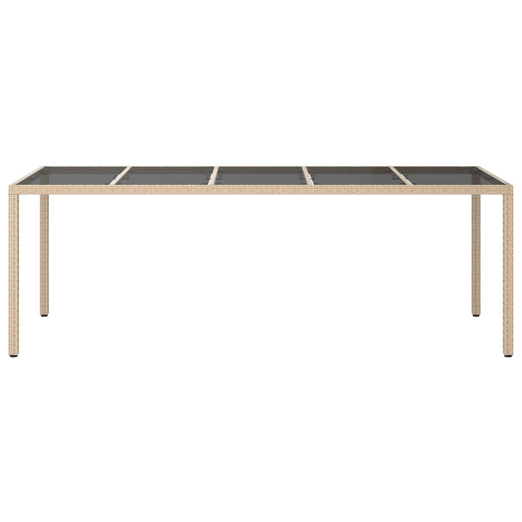 Vidaxl Gartentisch Beige 250x100x75 Cm Hartglas Und Poly Rattan günstig online kaufen