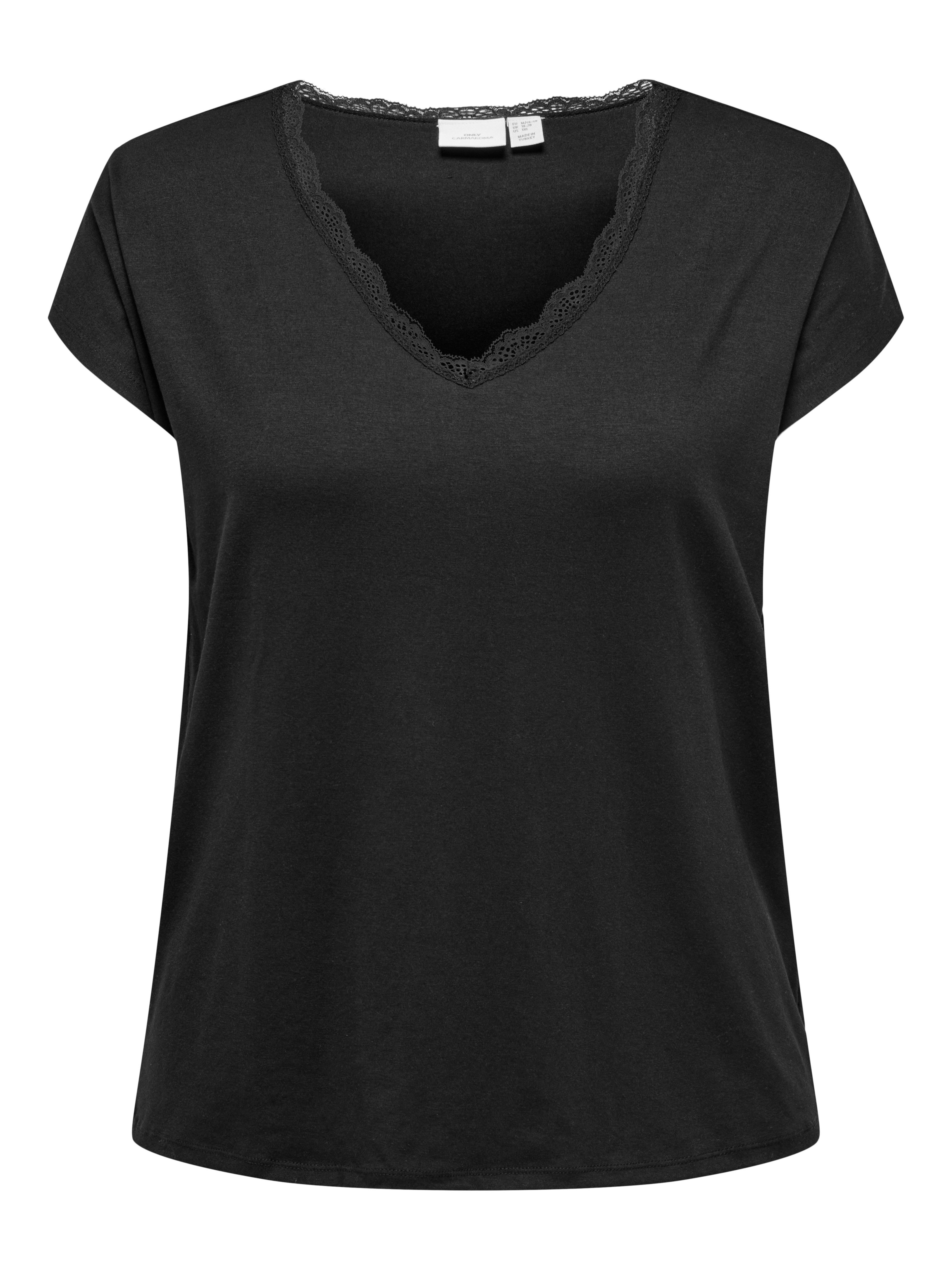 T-Shirt CARMOSTER S/S LACE V-NECK TOP JRS